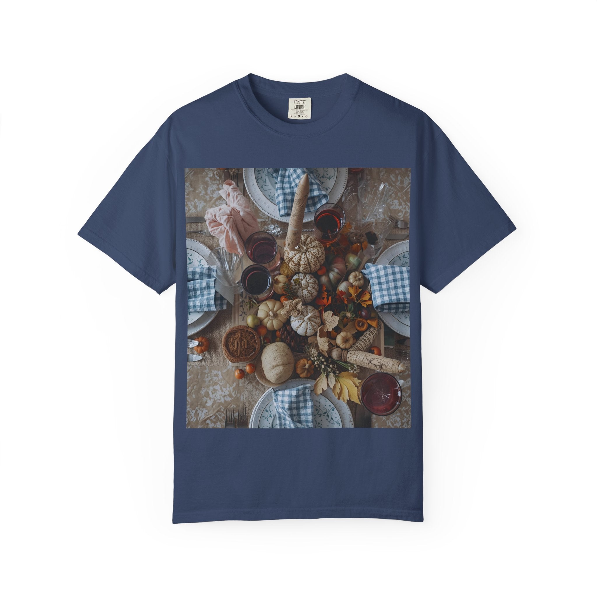 Rustic Gatherings Feast Unisex T-Shirt | Cozy Fall Apparel, Thanksgiving Casual Wear, Gift for Food Lovers, Unique Kitchen Decor, Autumn Gathering Tee