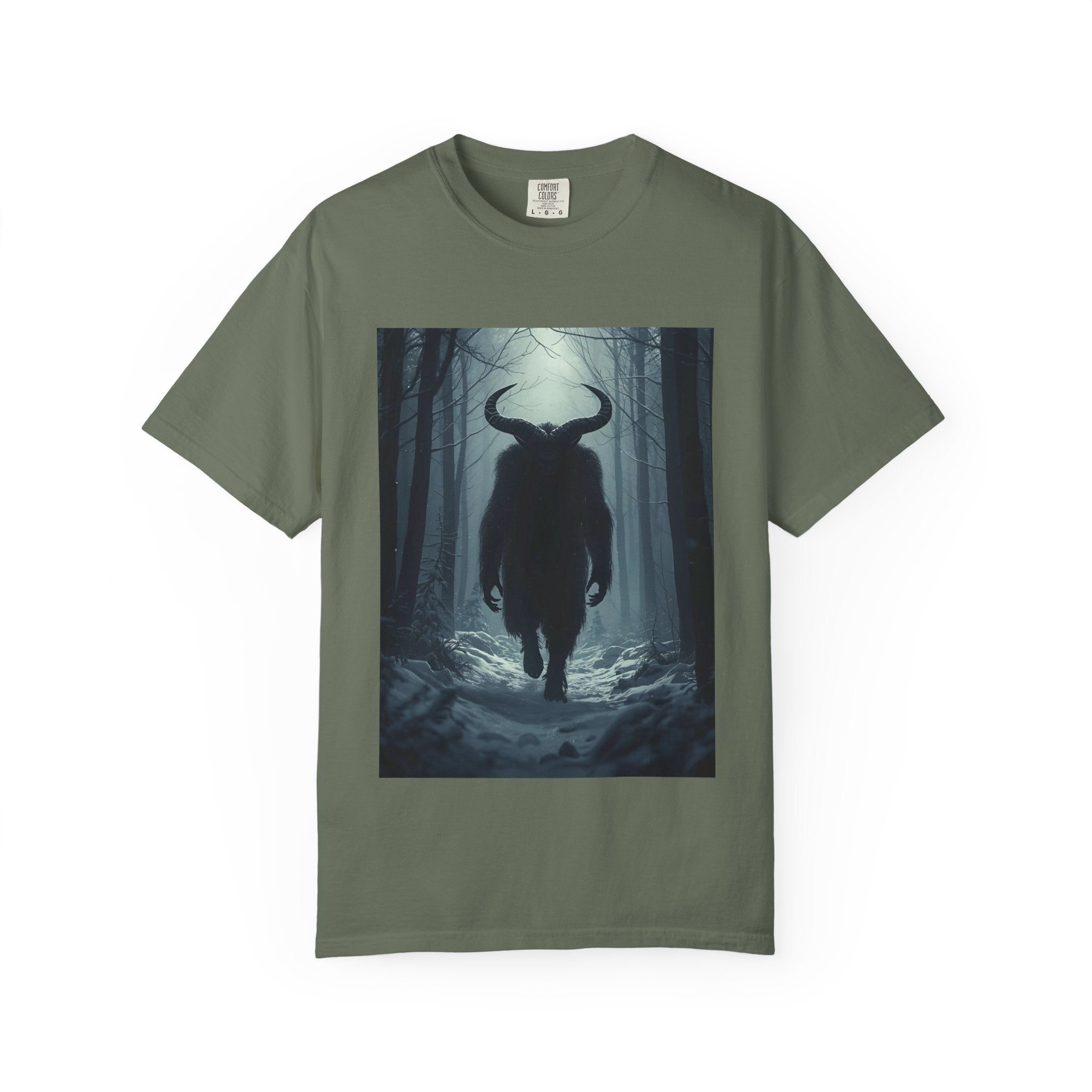Spooky Forest Creature T-Shirt | Unisex Garment-Dyed Tee | Nature Lover Apparel, Graphic Tee, Gift for Him, Outdoor Adventure Wear
