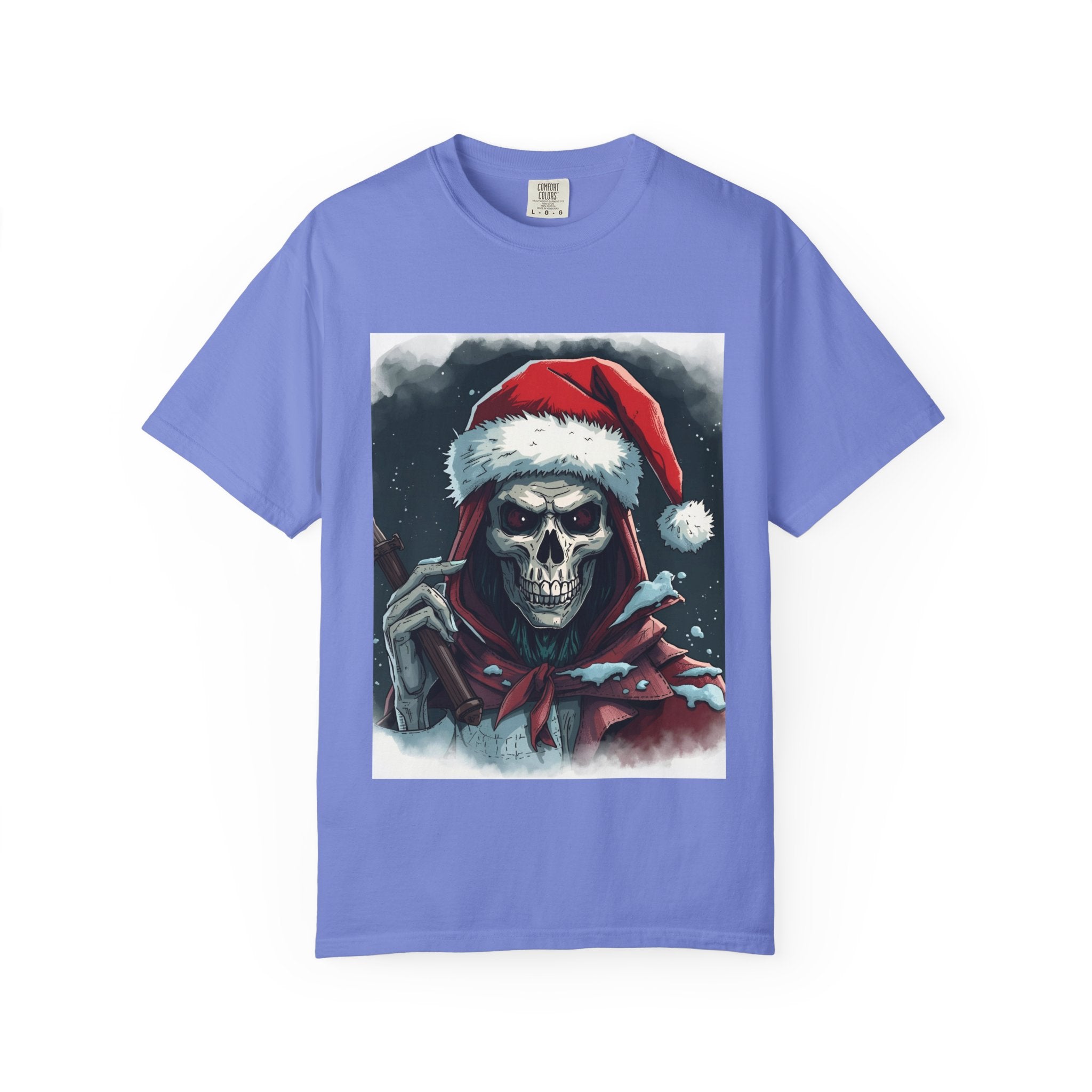 Spooky Santa Skull Graphic T-Shirt - Unisex Holiday Apparel, Christmas Gift, Casual Wear, Graphic Tee, Halloween Shirt