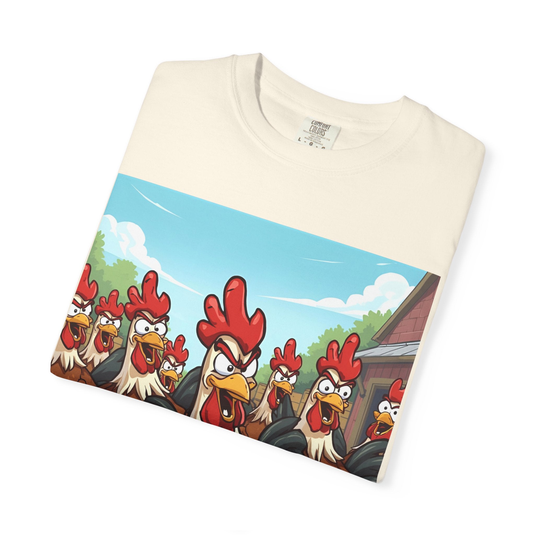Funny Chicken Graphic Tee, Animated Rooster Shirt, Quirky Farm Animal Apparel, Gift for Chicken Lovers, Casual Wear for All