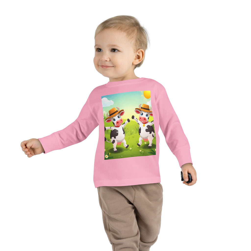 Cute Cows Farm Fun Toddler Long Sleeve Tee