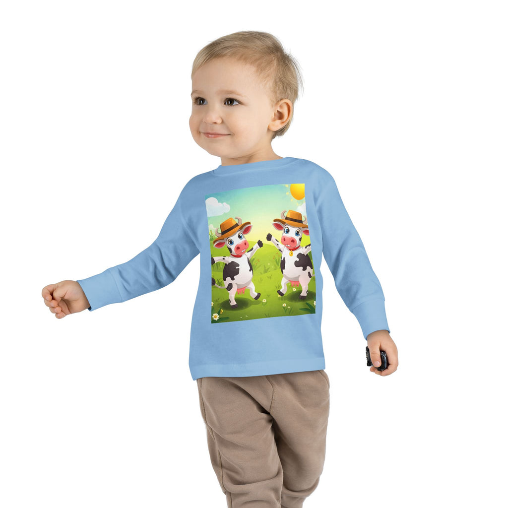 Cute Cows Farm Fun Toddler Long Sleeve Tee
