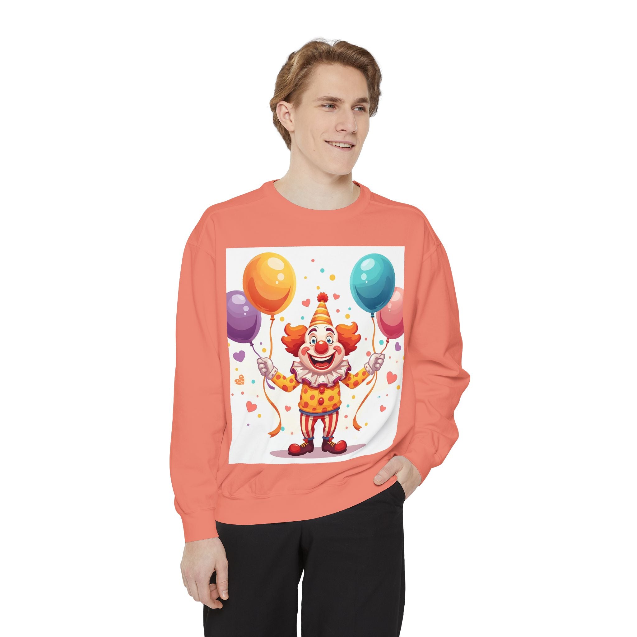 Funny Clown Unisex Garment-Dyed Sweatshirt
