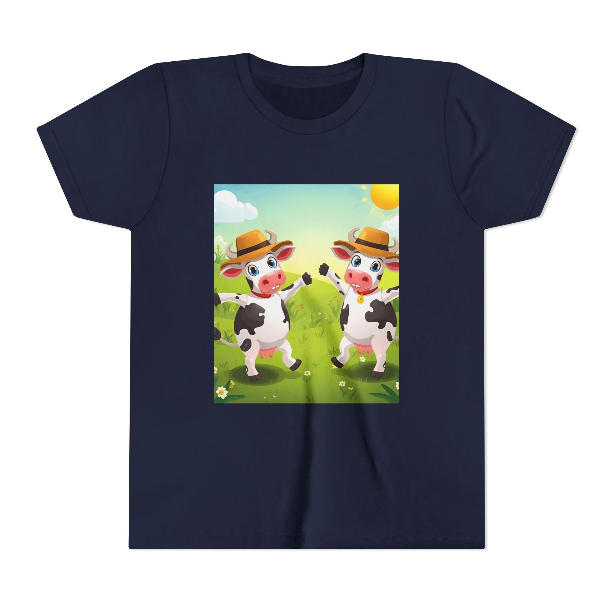 Cute Cow Fun Farm Youth Short Sleeve Tee