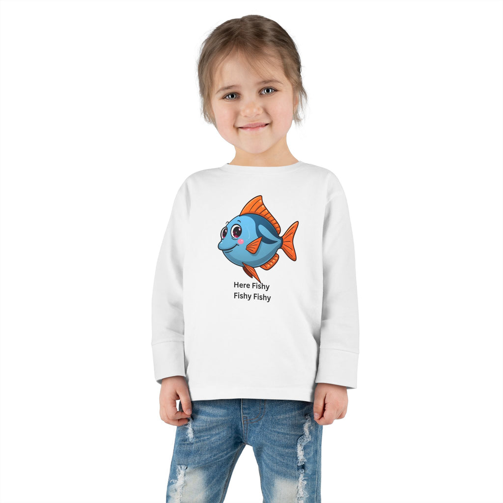 Here Fishy Fishy Fishy Toddler Long Sleeve Tee