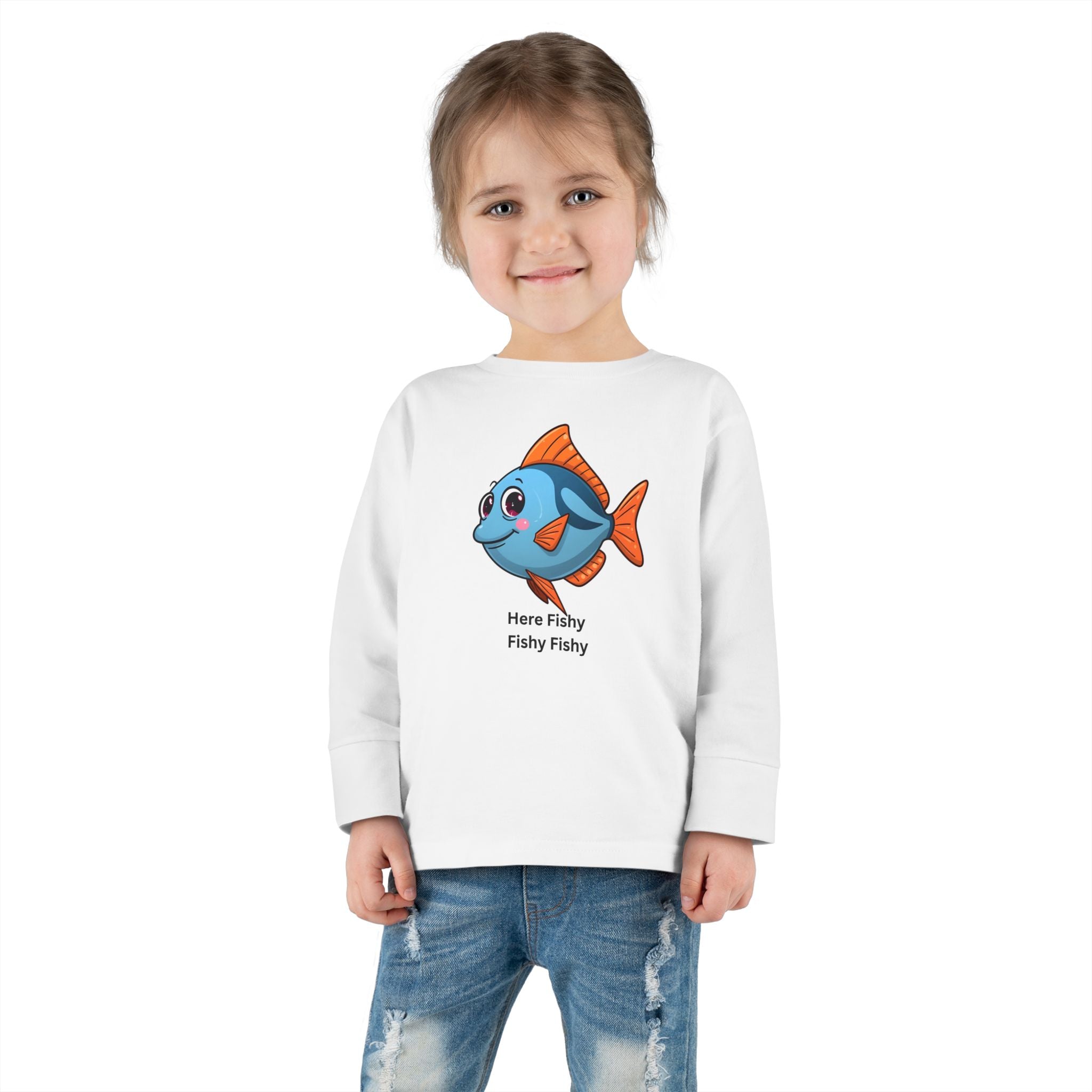 Here Fishy Fishy Fishy Toddler Long Sleeve Tee