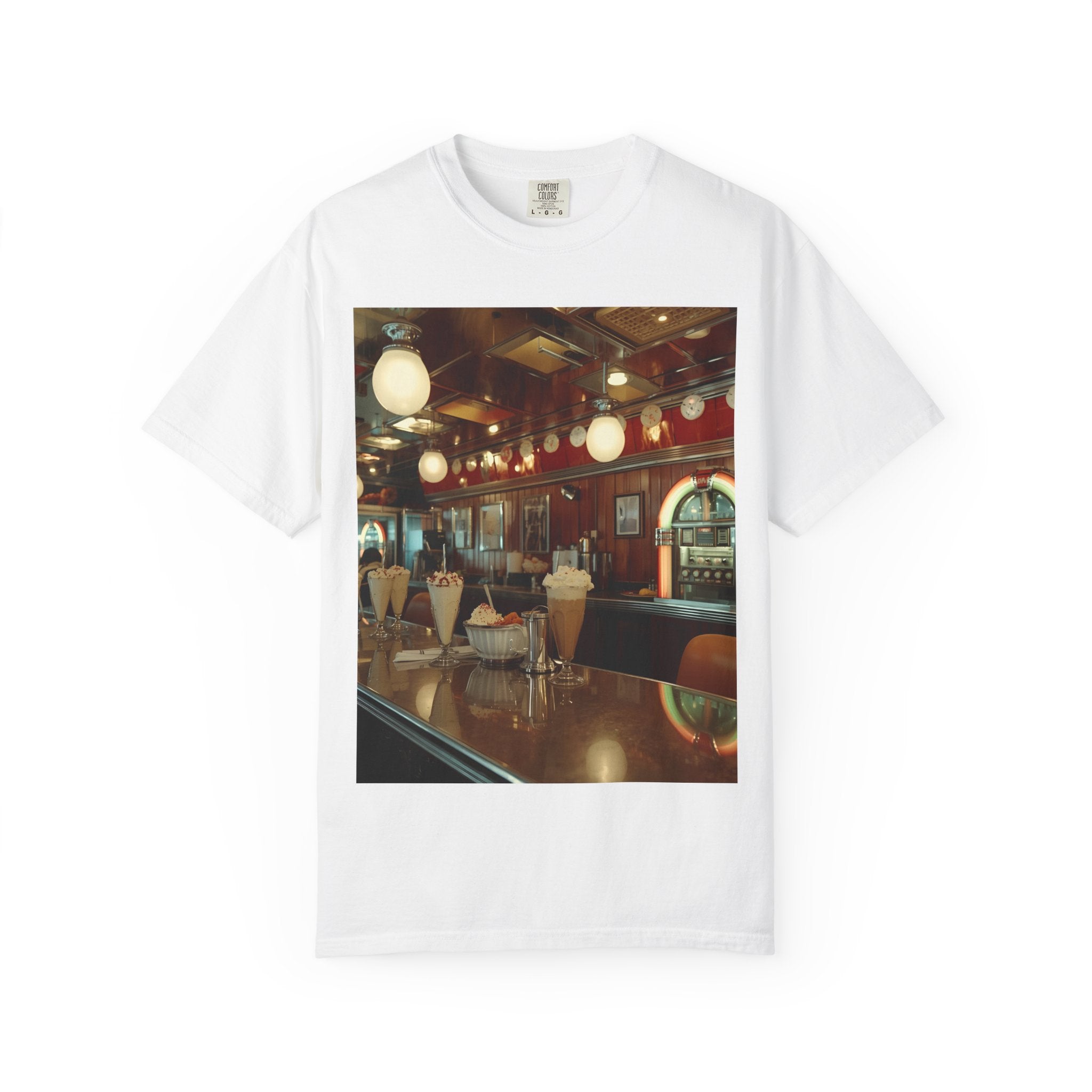 Cozy Cafe Vibe T-Shirt | Unisex Garment-Dyed Tee for Casual Outings, Vintage Style, Ice Cream Lovers, Retro Aesthetic, Everyday Wear