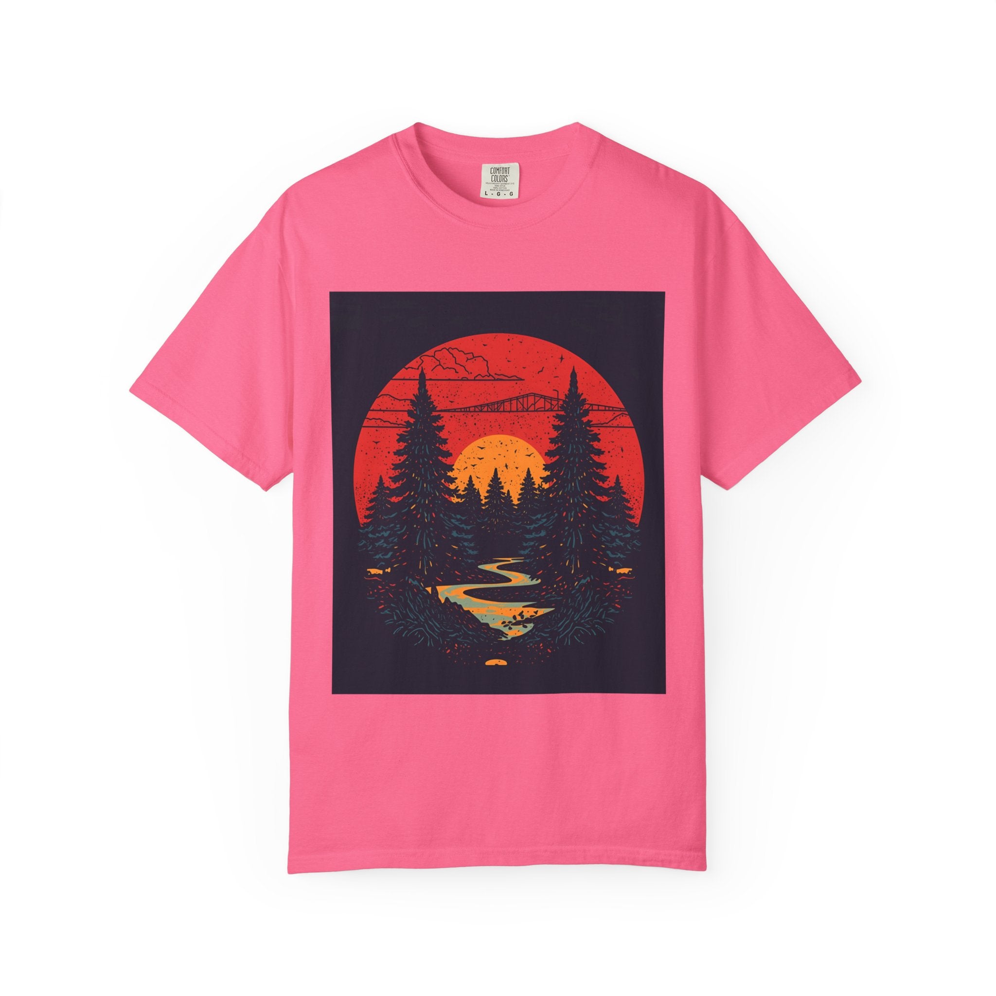 Nature Sunset Unisex T-shirt, Outdoor Adventure Tee, Camping Shirt, Hiking Gear, Mens and Womens Apparel