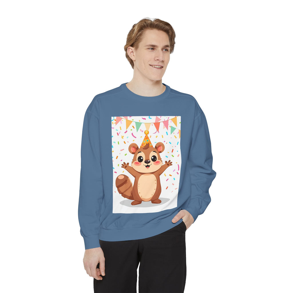 Party Animal With Squirl Unisex Garment-Dyed Sweatshirt