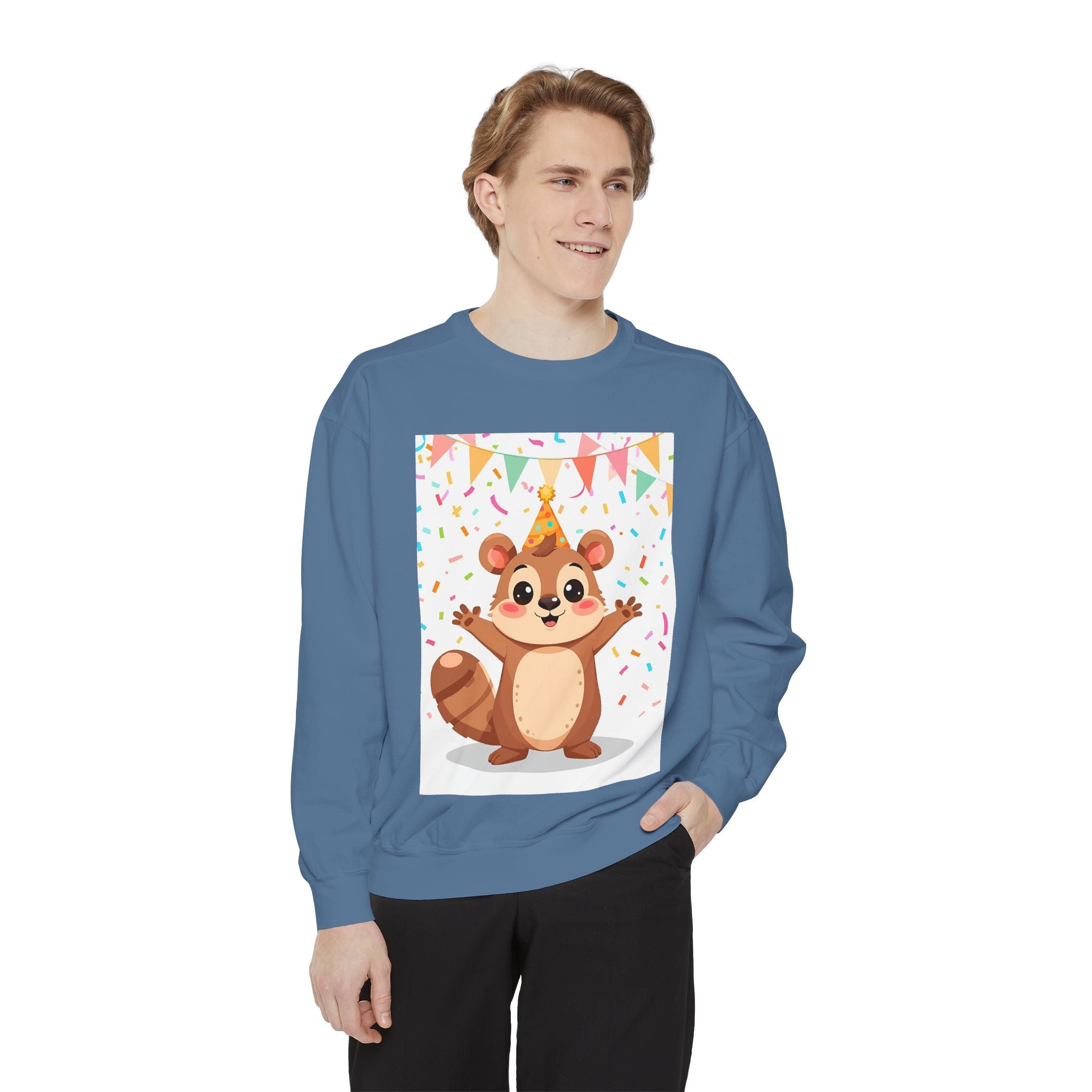 Party Animal With Squirl Unisex Garment-Dyed Sweatshirt