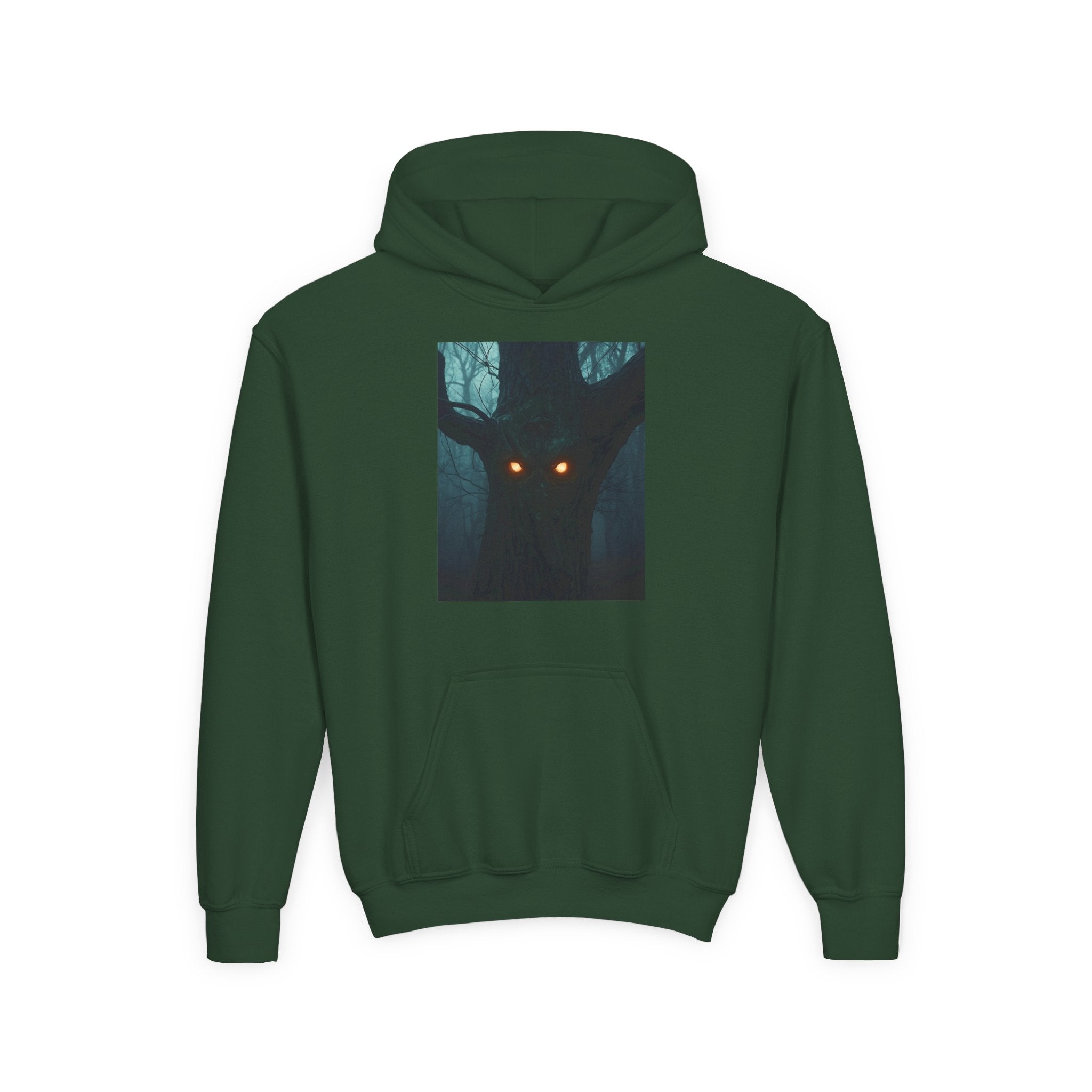 Spooky Forest Hoodie for Teens, Youth Sweatshirt for Halloween, Cozy Fall Layer, Gift for Nature Lovers, Scary Movie Night