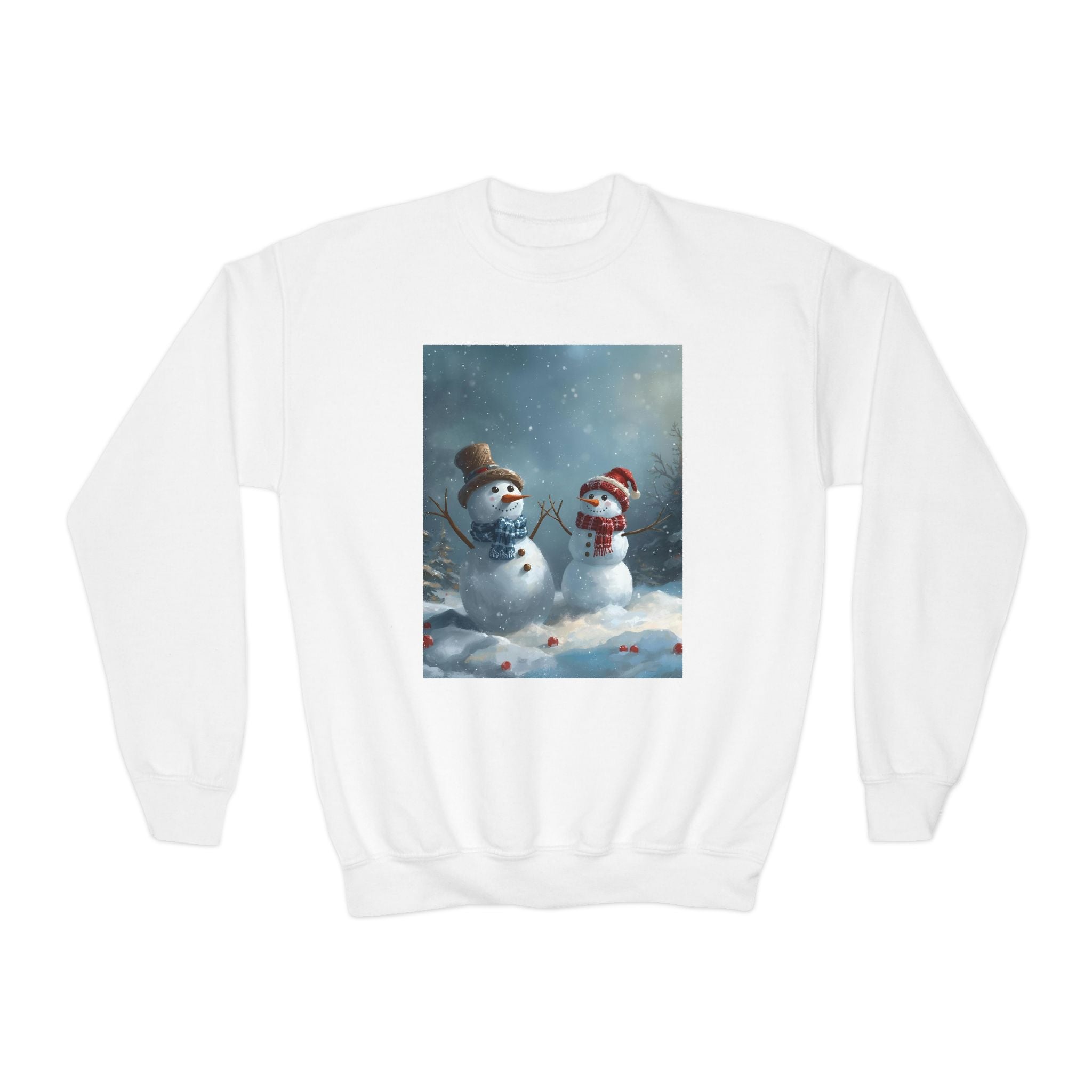Christmas Snowman Family Youth Crewneck Sweatshirt