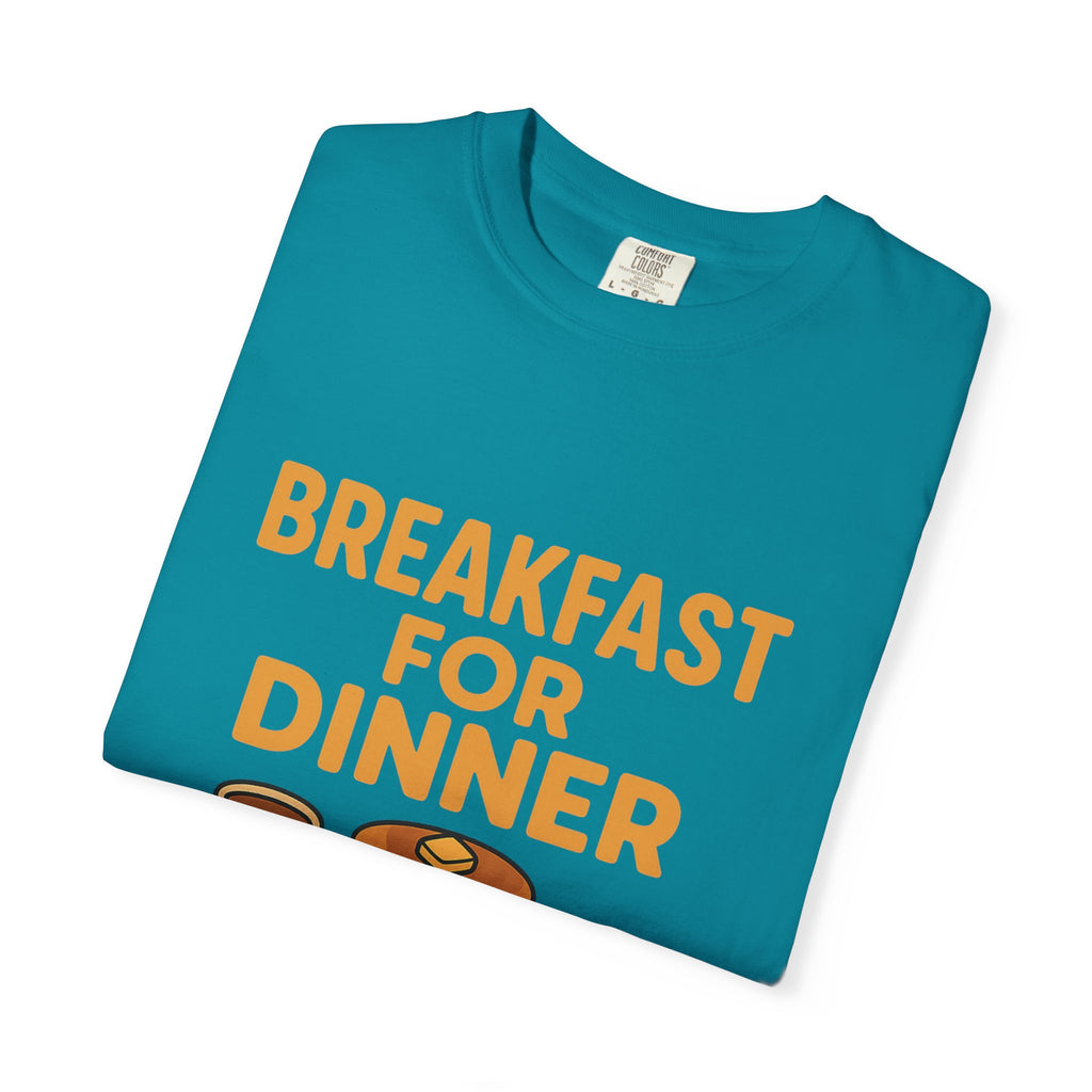 Whimsical Breakfast For Dinner T-Shirt, Foodie Gift, Funny Dinner Shirt, Comfort Wear, Casual Tee for Food Lovers