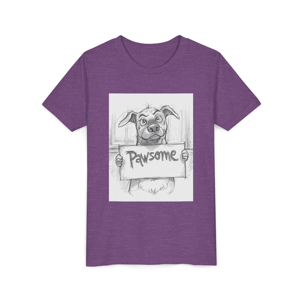 Pawsome Youth Tee - Adorable Dog Design, Gift for Animal Lovers, Birthday, Back to School, Fun Pet Shirt, Kids' Fashion
