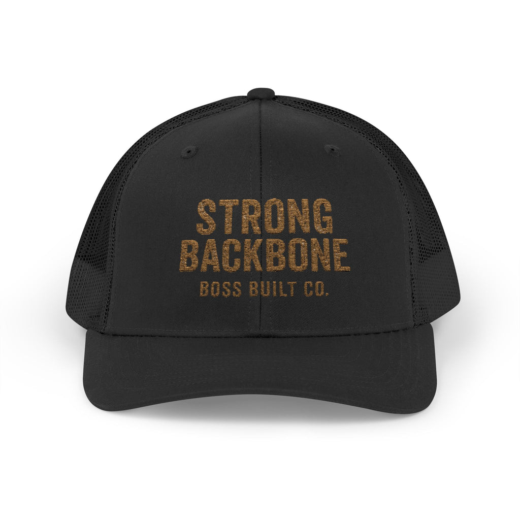 Boss Built Co Strong Backbone Trucker Cap — Motivational Snapback Hat