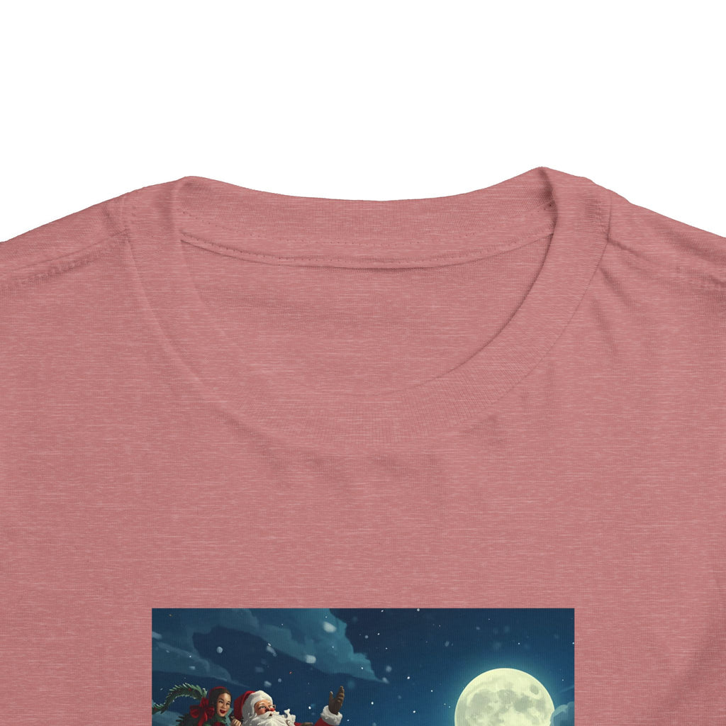 Christmas Santa Sleigh Toddler Short Sleeve Tee
