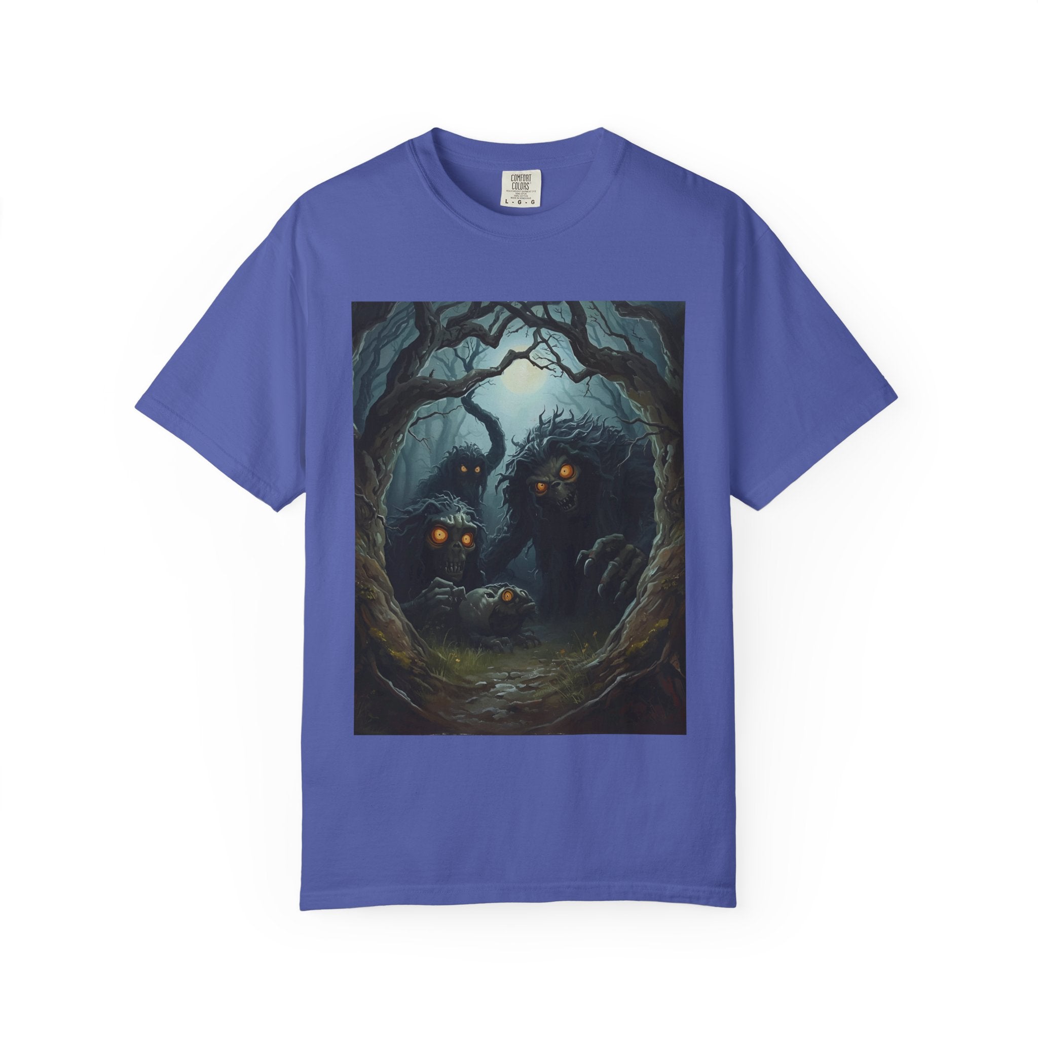 Spooky Mystical Forest T-Shirt | Unisex Garment-Dyed Tee for Nature Lovers | Perfect for Halloween, Casual Wear, Gift Idea