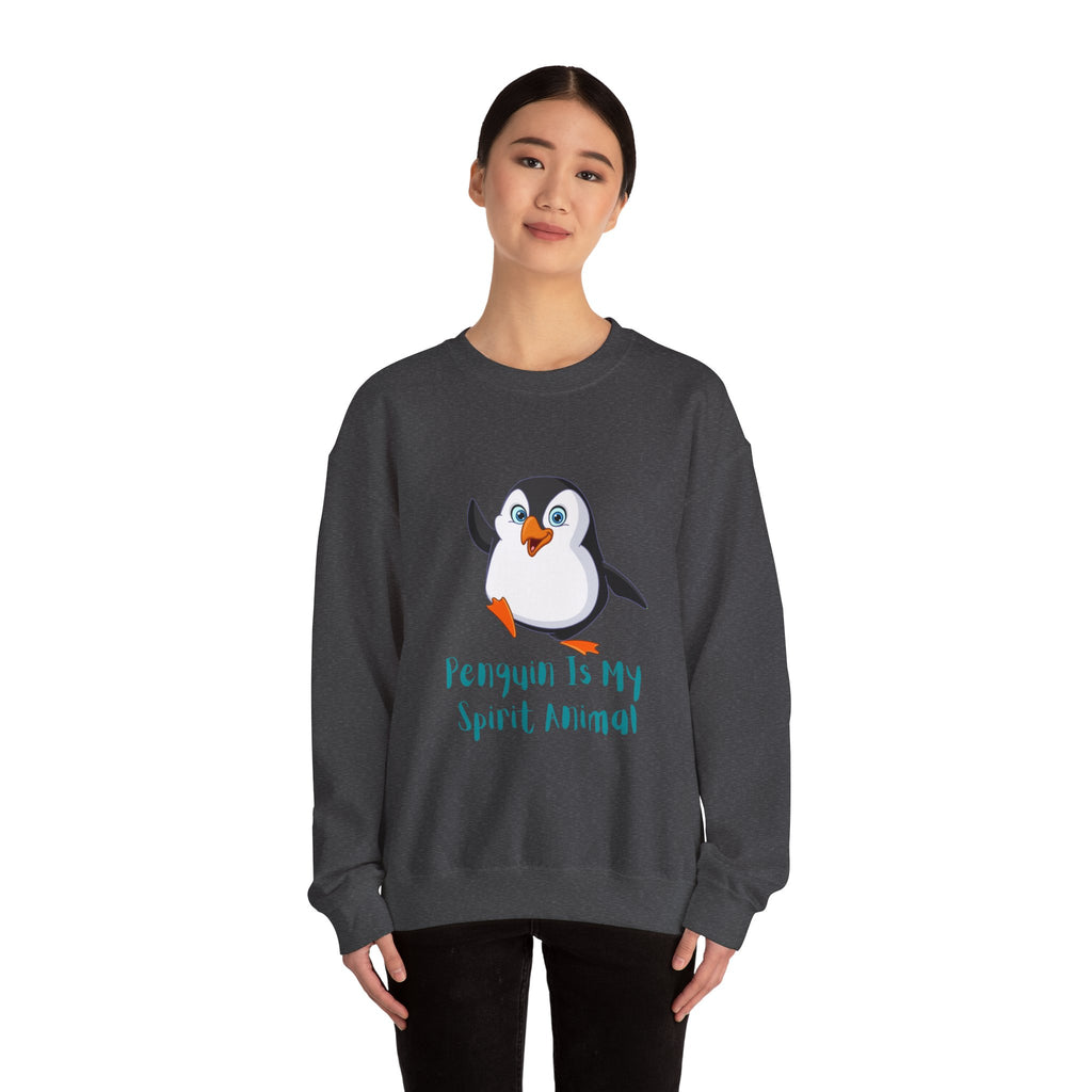 Penguin Spirit Animal Crewneck Sweatshirt - Cozy Gift for Animal Lovers, Winter Layer, Cute Sweatshirt, Funny Gift, Casual Wear