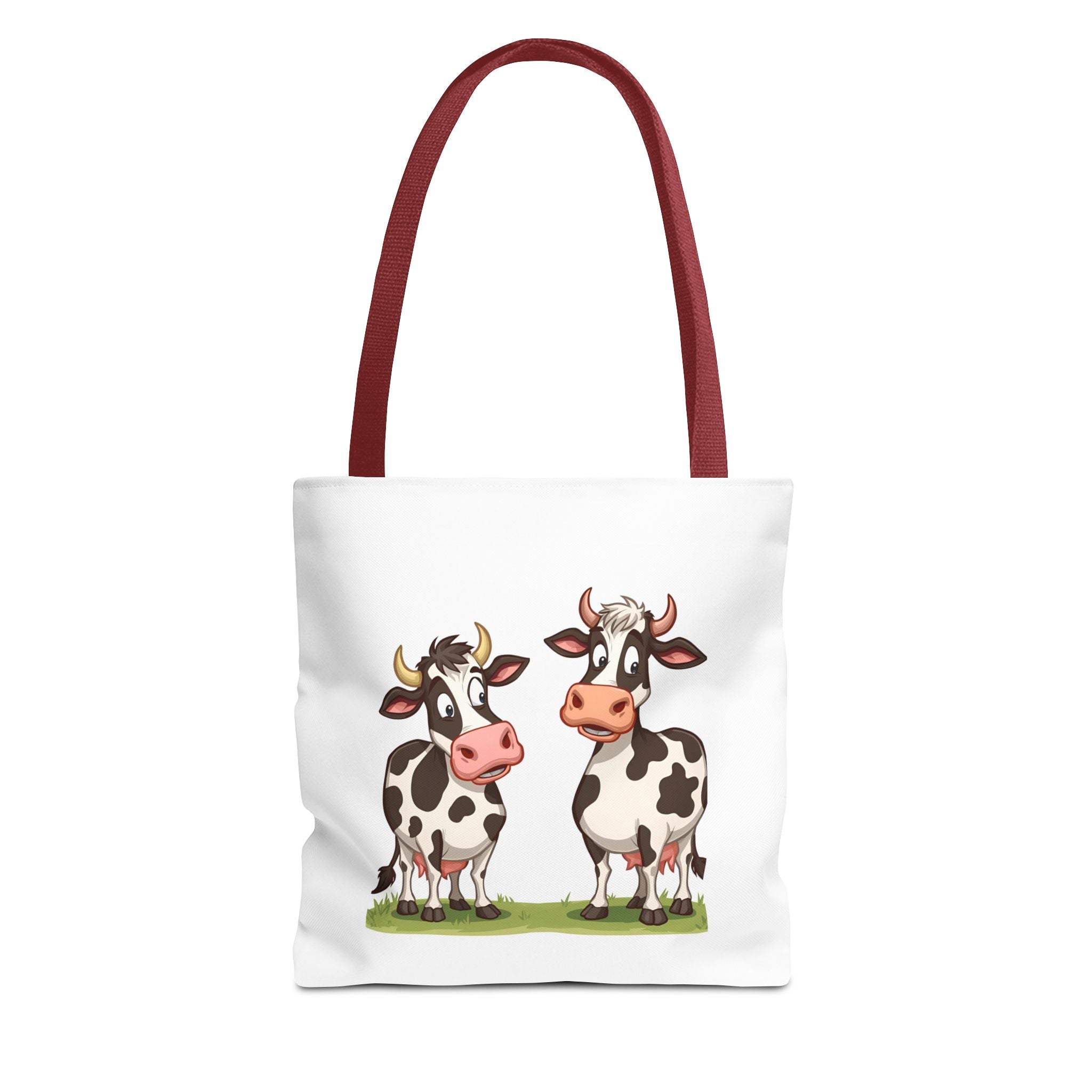Cute Cow Print Tote Bag, Reusable Shopping Bag, Farmer's Market Tote, Animal Lover Gift, Floral Cow Pattern Bag
