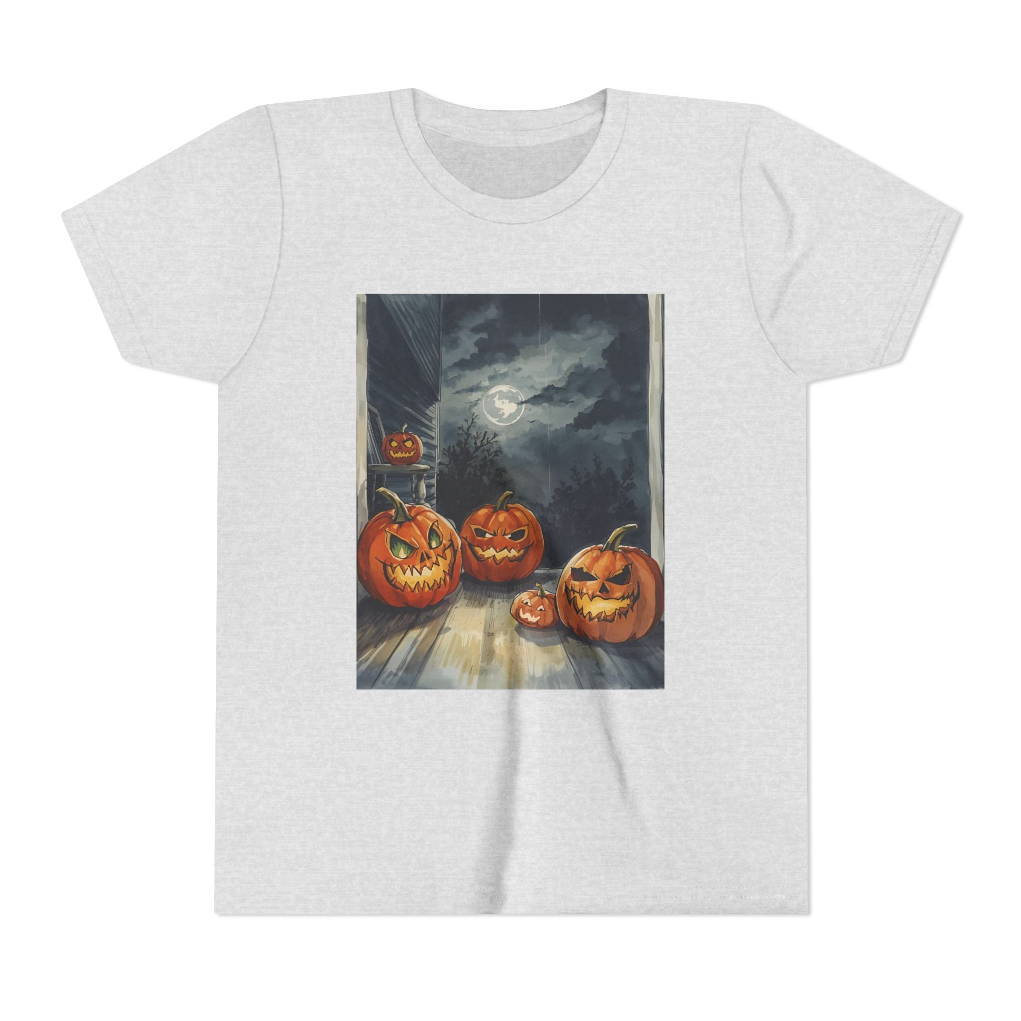 Halloween Pumpkin Scary Youth Short Sleeve Tee