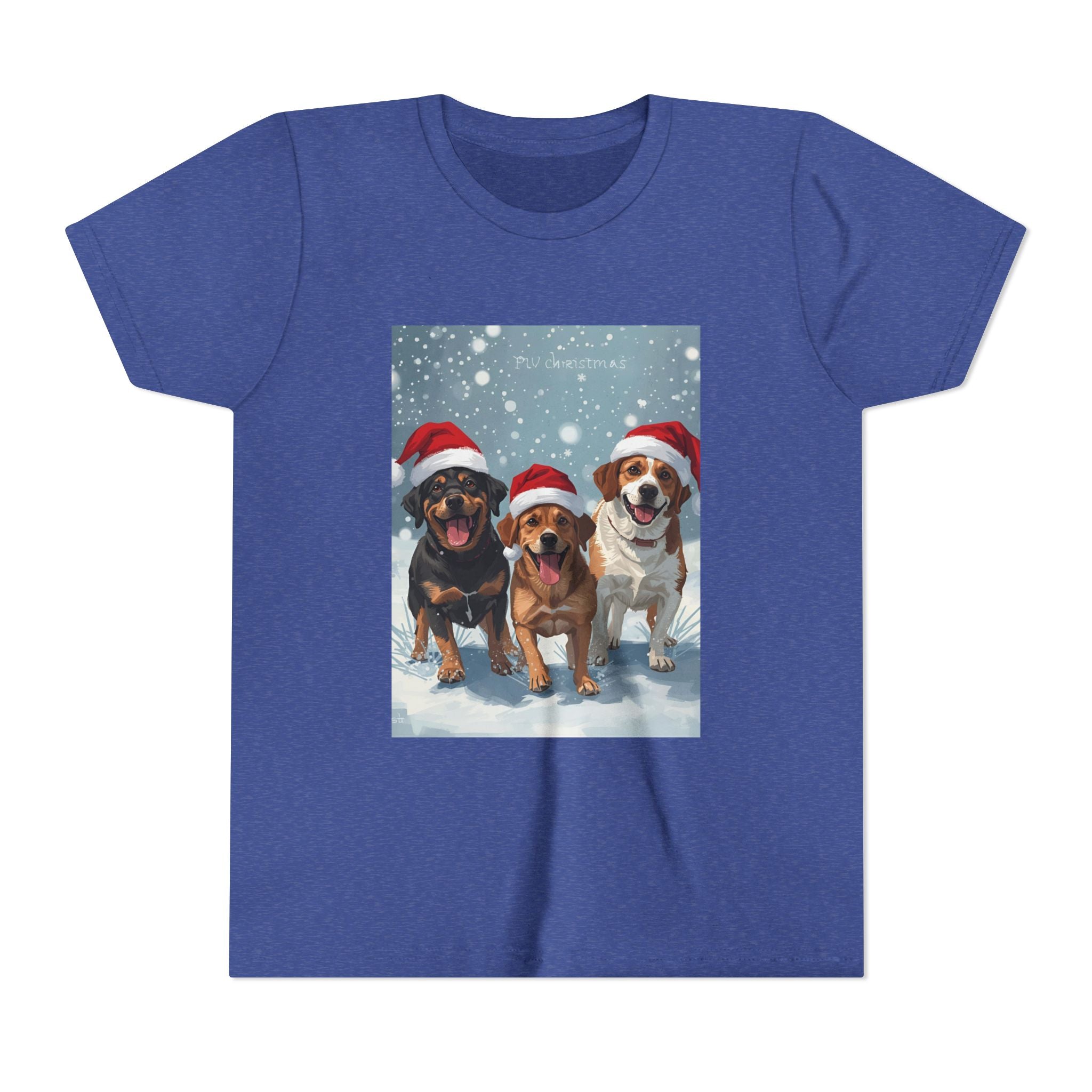 Cute Christmas Dogs Youth Short Sleeve Tee