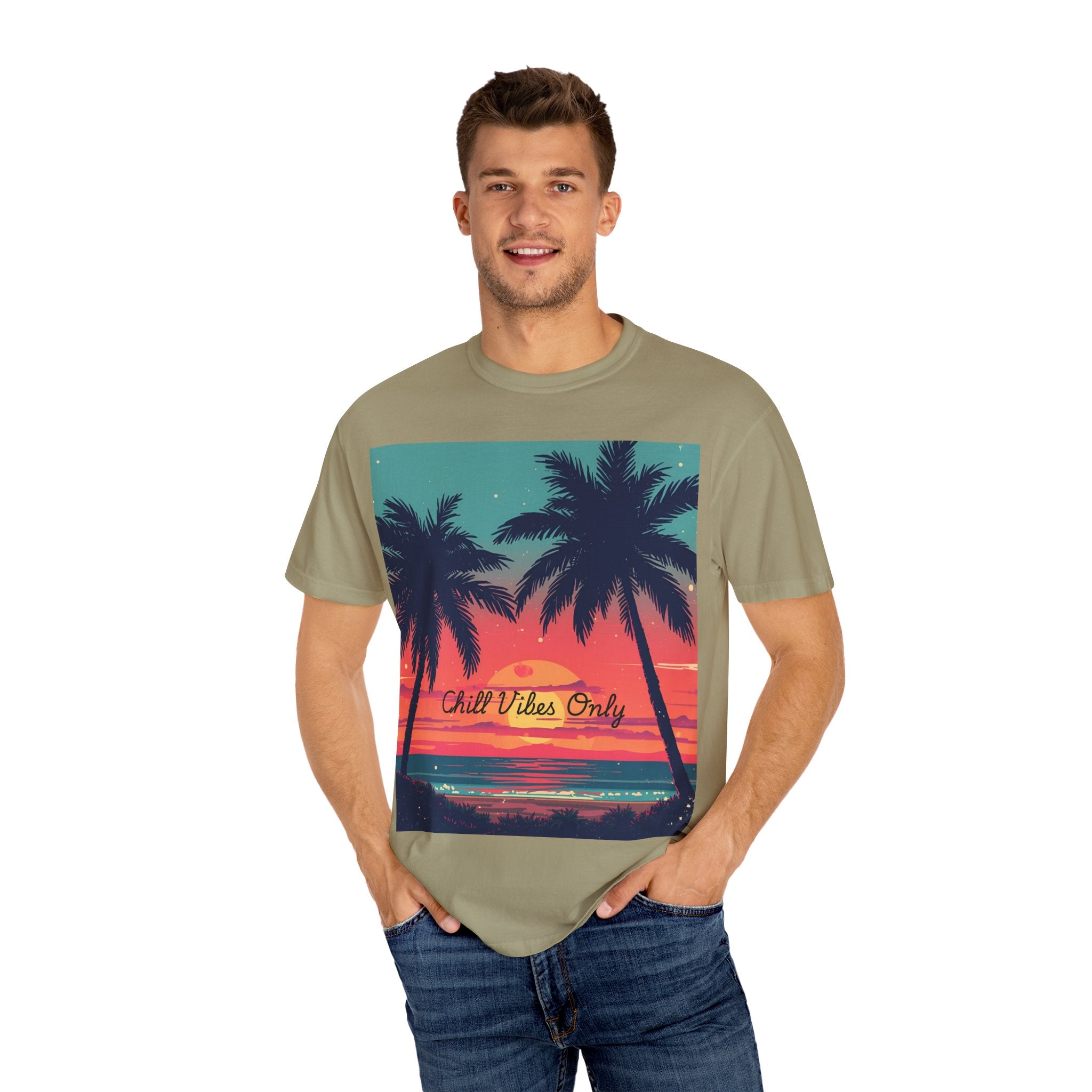 Tropical Sunset Unisex Garment-Dyed T-shirt