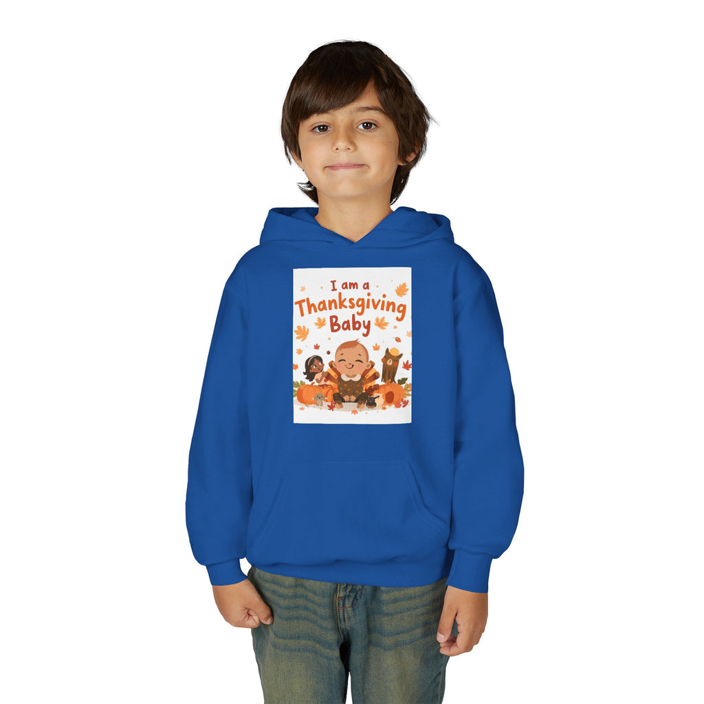 I'm A Thanksgiving Baby Youth Heavy Blend Hooded Sweatshirt
