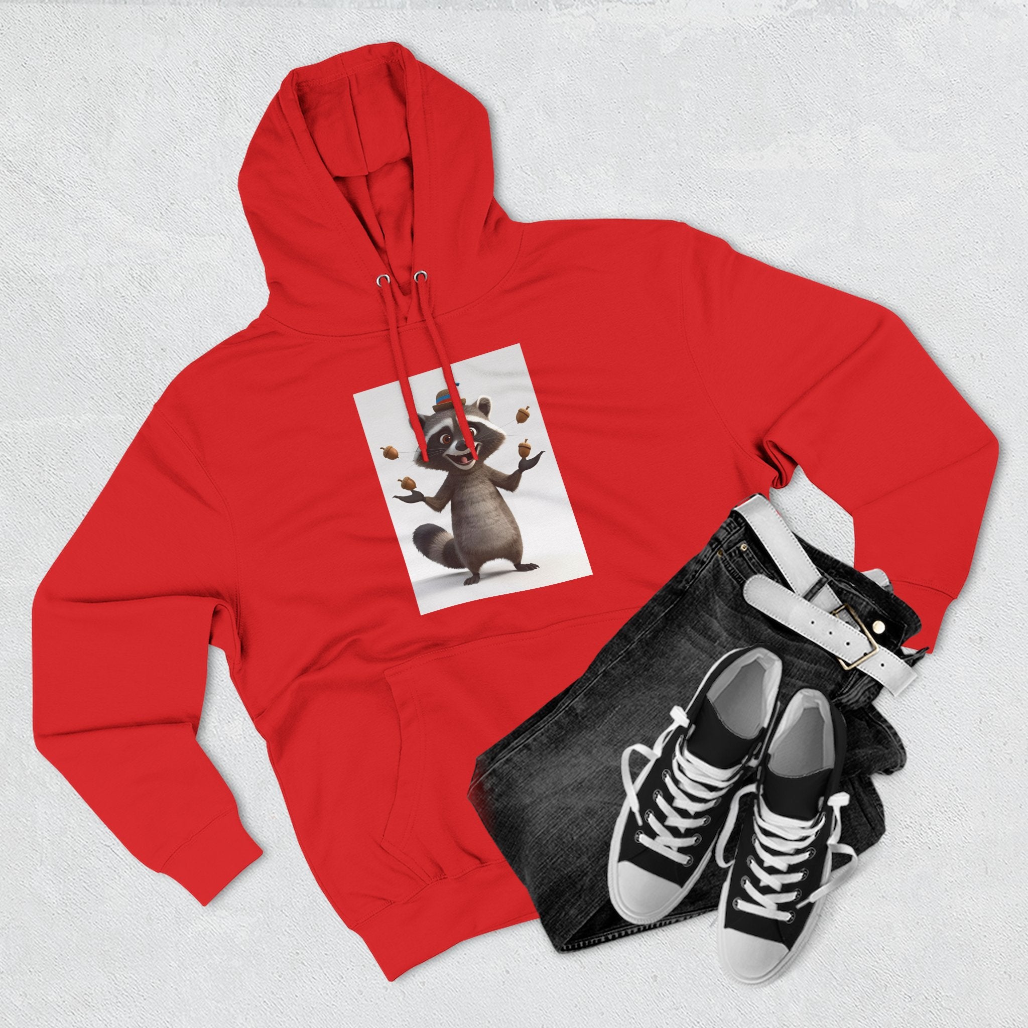 Raccoon Three-Panel Fleece Hoodie