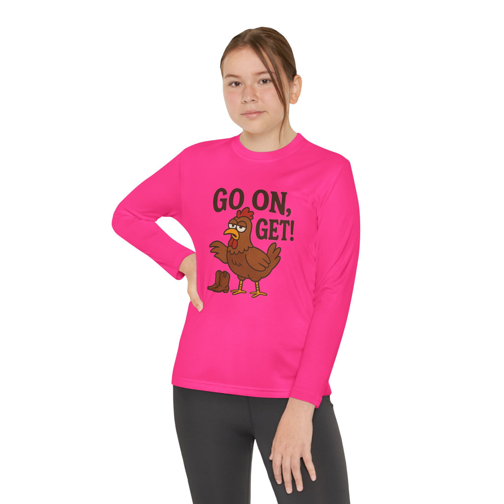 Go On Get Funny Youth Chicken Shirt