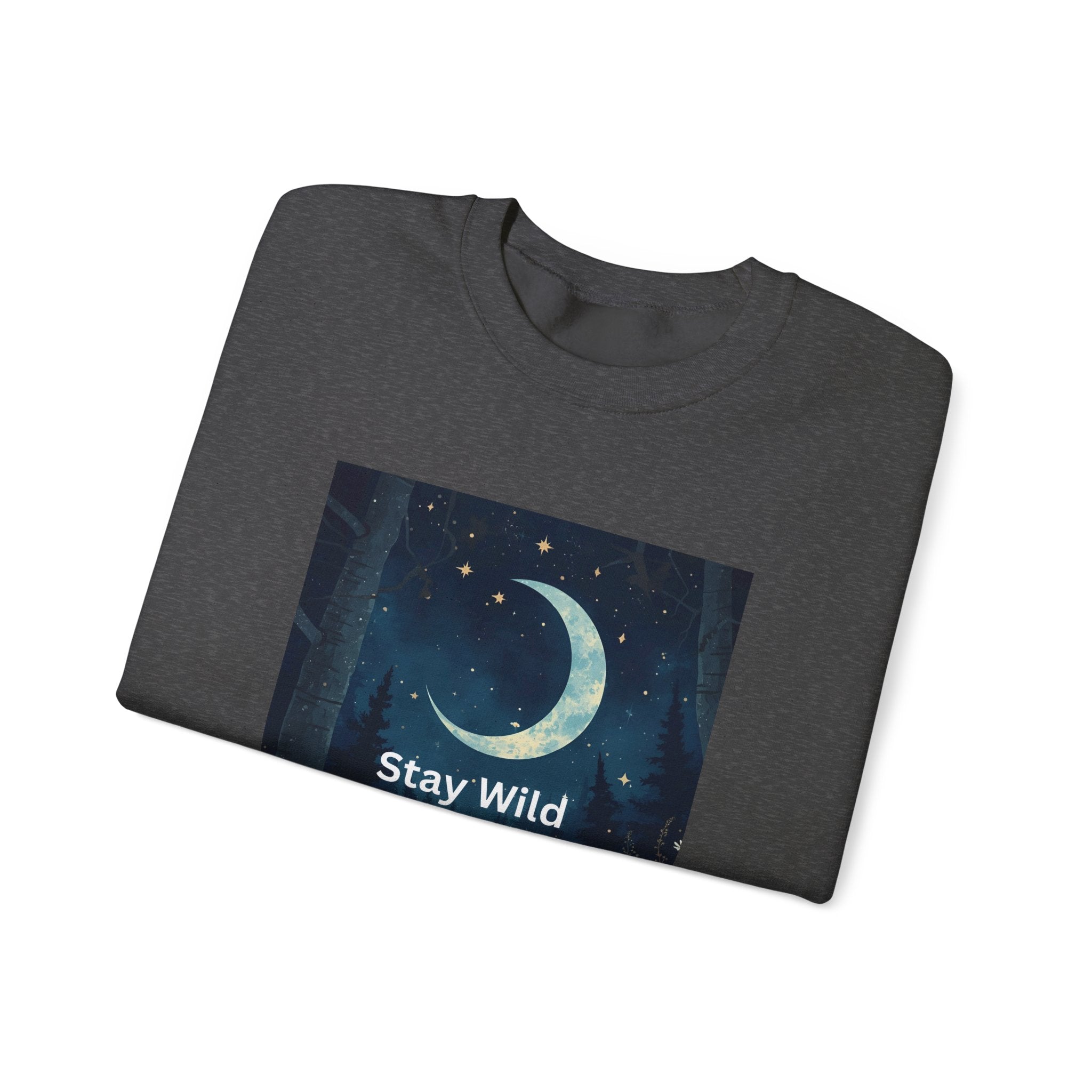 Stay Wild Moon Child Sweatshirt | Cozy Unisex Crewneck | Perfect for Nature Lovers, Festival Goers, and Everyday Comfort