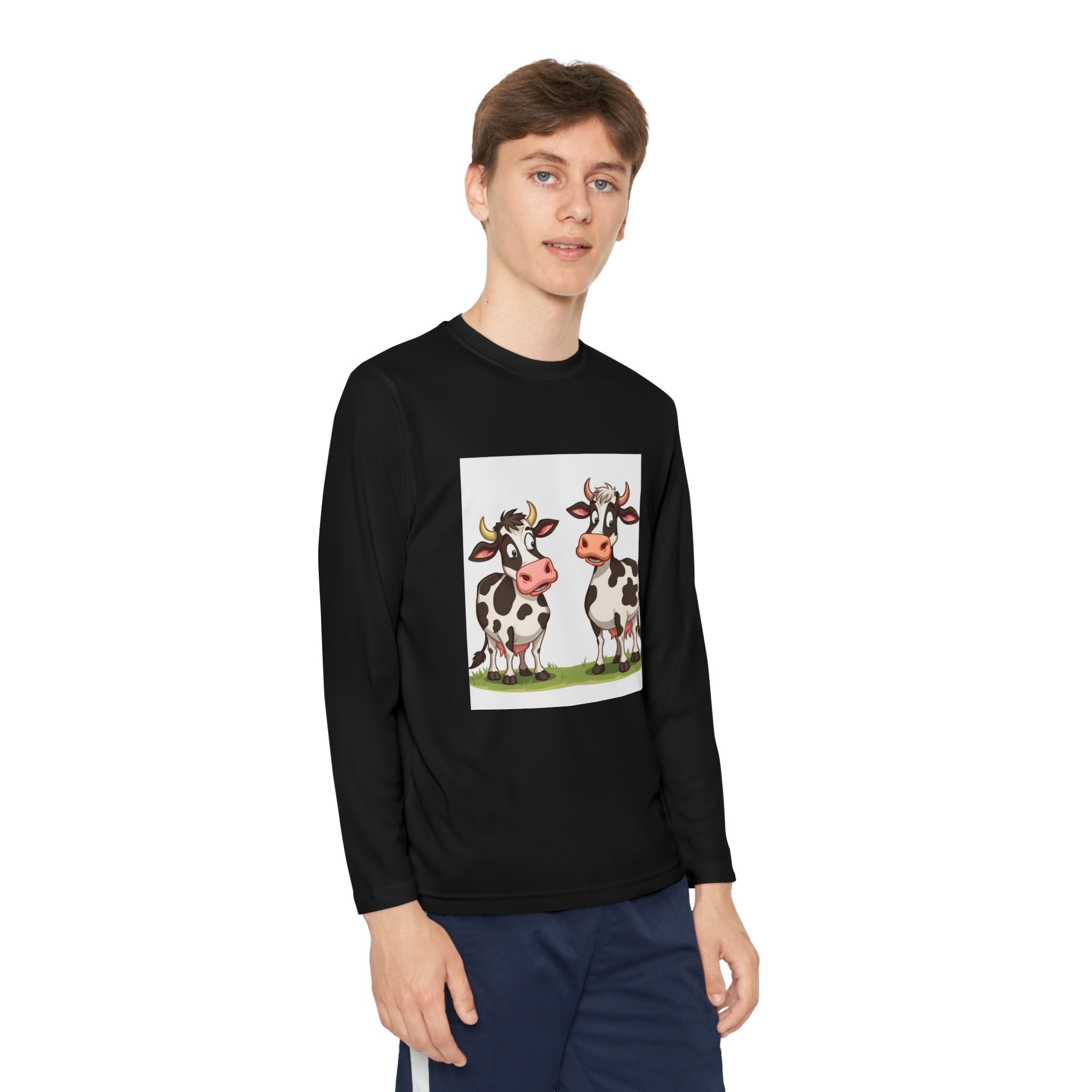 Cute Cows Youth Long Sleeve Competitor Tee