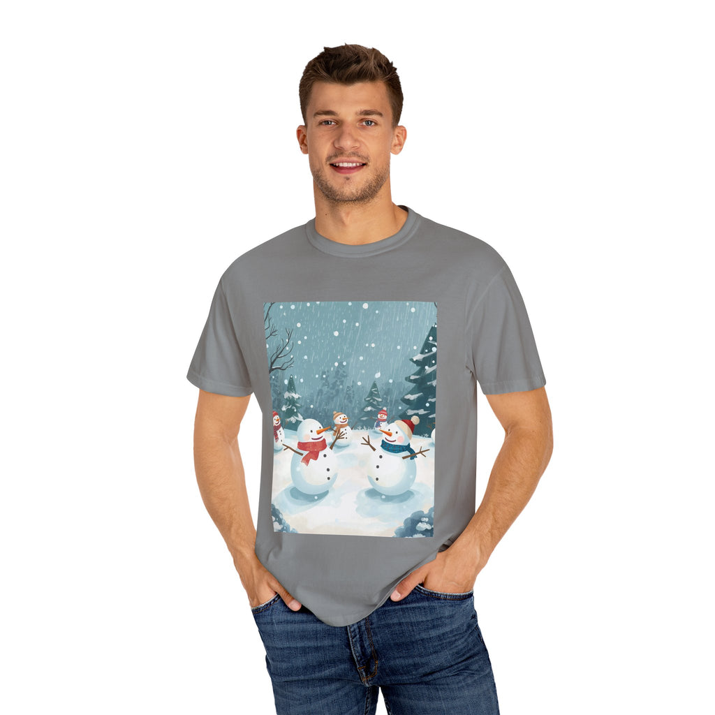 Festive Christmas Snowman Winter Wonderland T-shirt, Holiday Tee, Snowman Gift, Cozy Apparel, Unisex Christmas Shirt, Festive Winter Wear