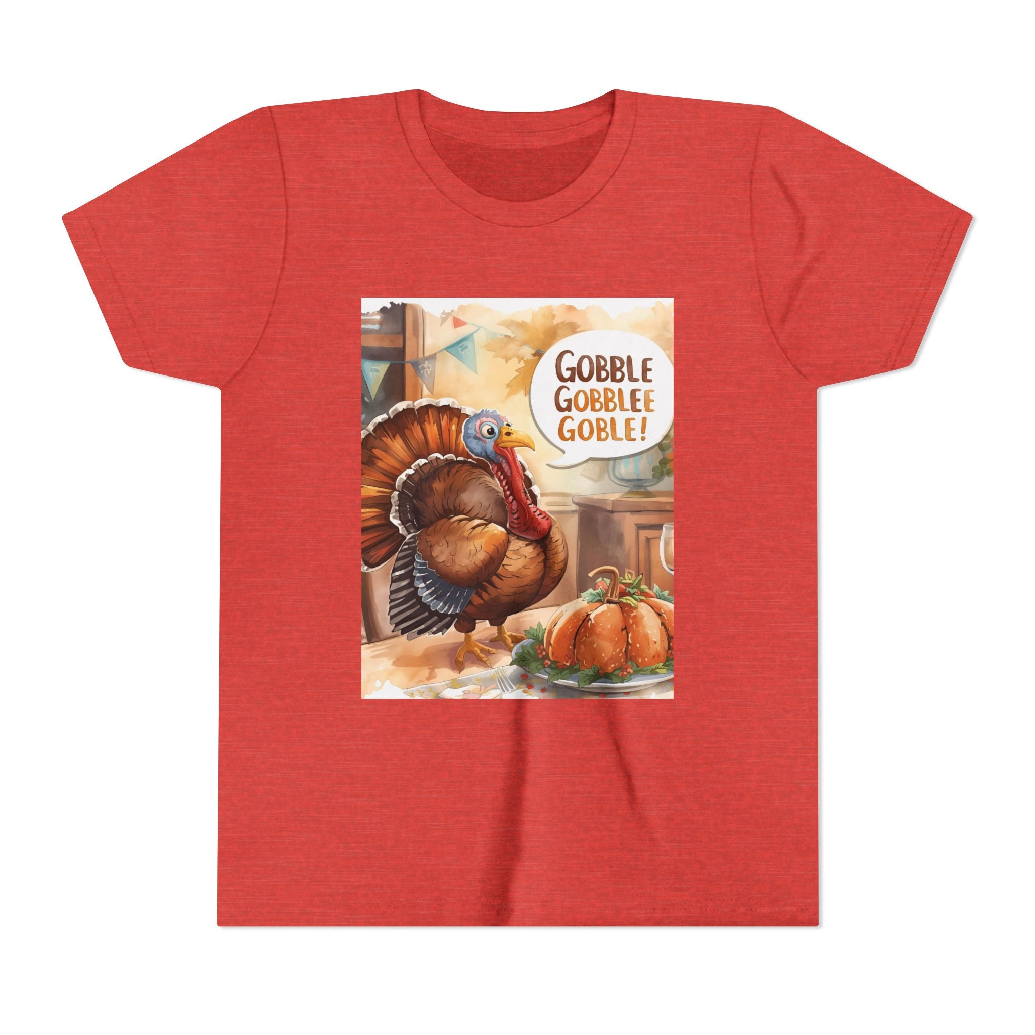 Thanksgiving Turkey Youth Tee, Gobble Gobble Shirt, Kids Thanksgiving Apparel, Fall Celebration Tee, Funny Turkey Shirt
