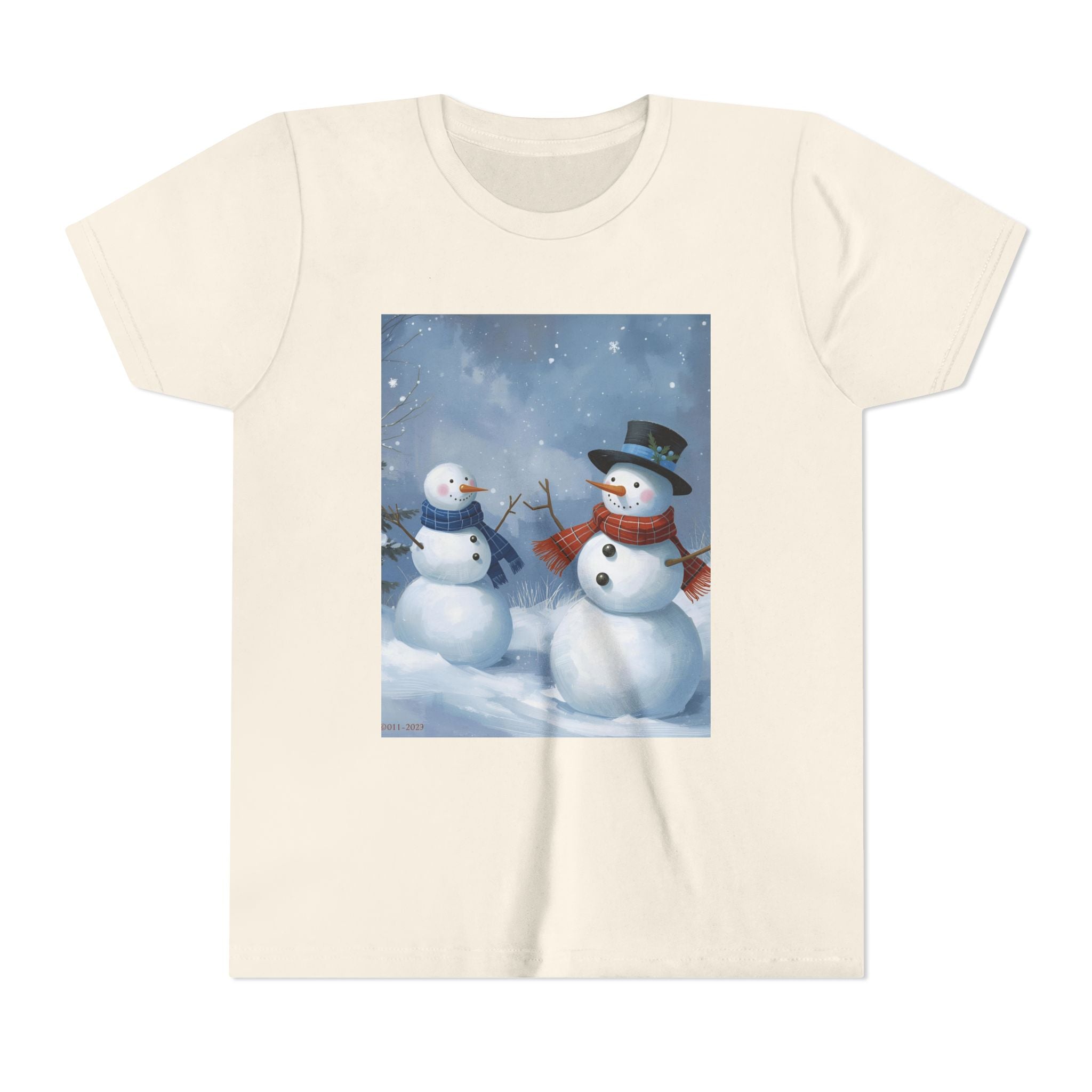 Christmas Snowman Family Youth Short Sleeve Tee