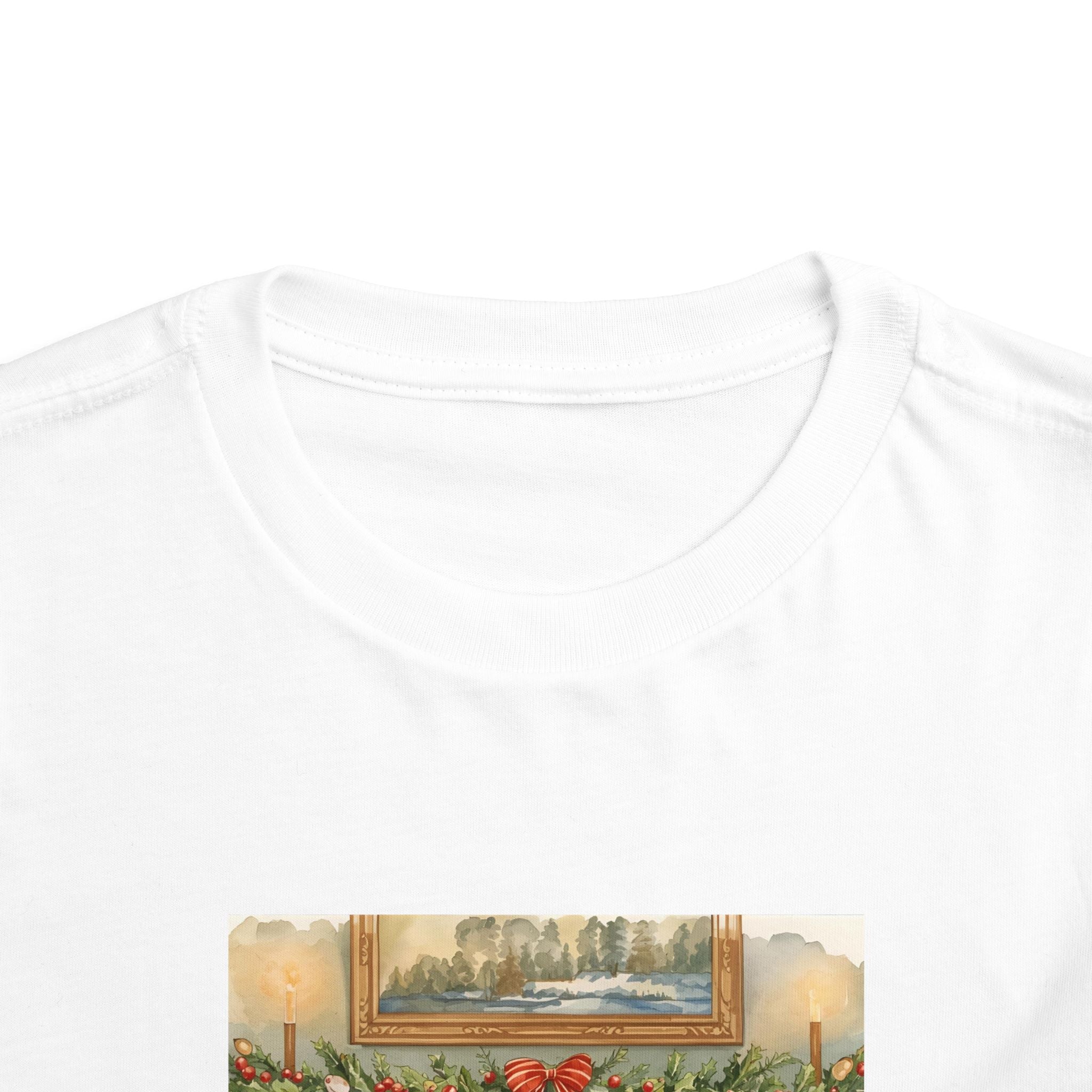 Christmas Stocking Fireplace Toddler Short Sleeve Tee