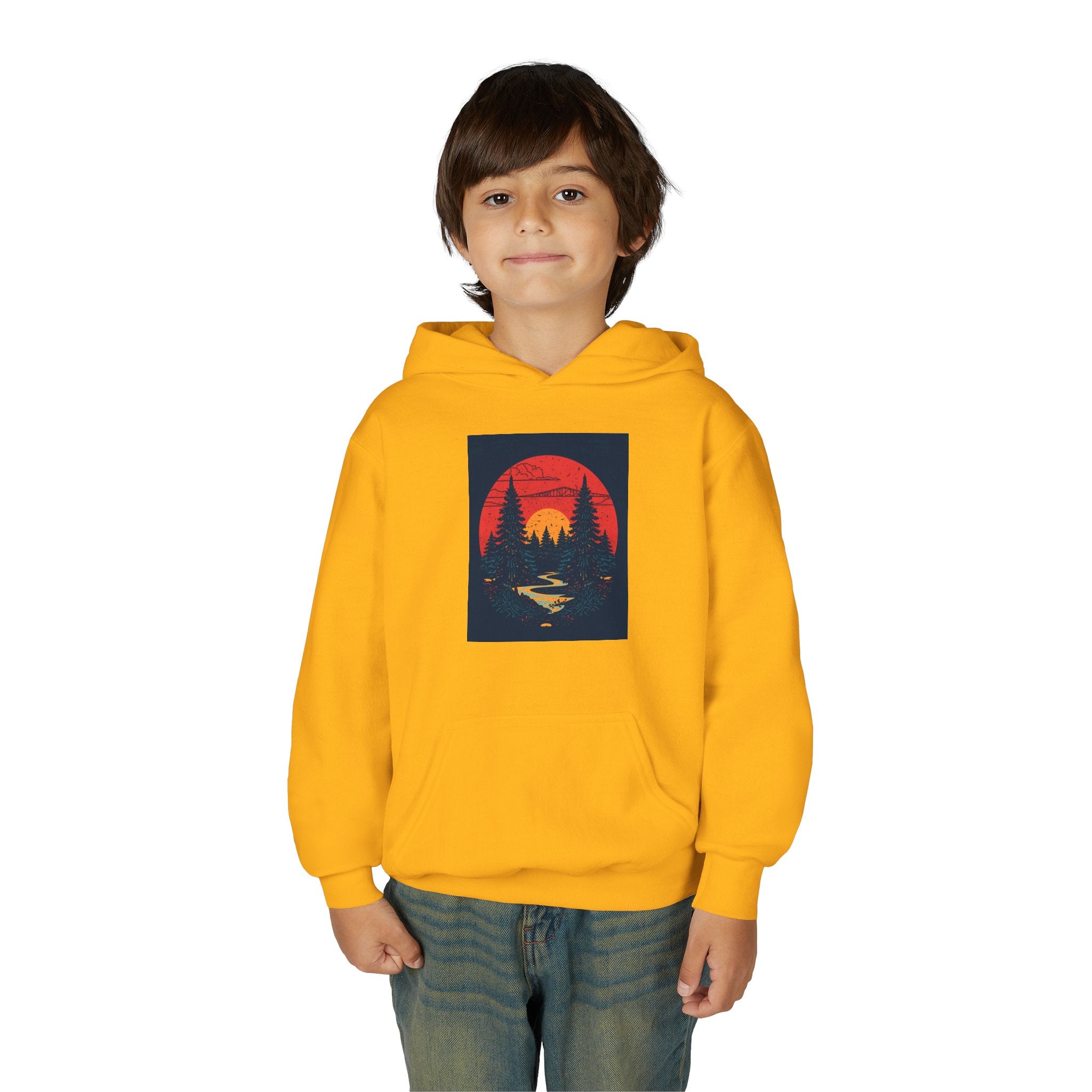 Nature Inspired Forest Youth Heavy Blend Hooded Sweatshirt