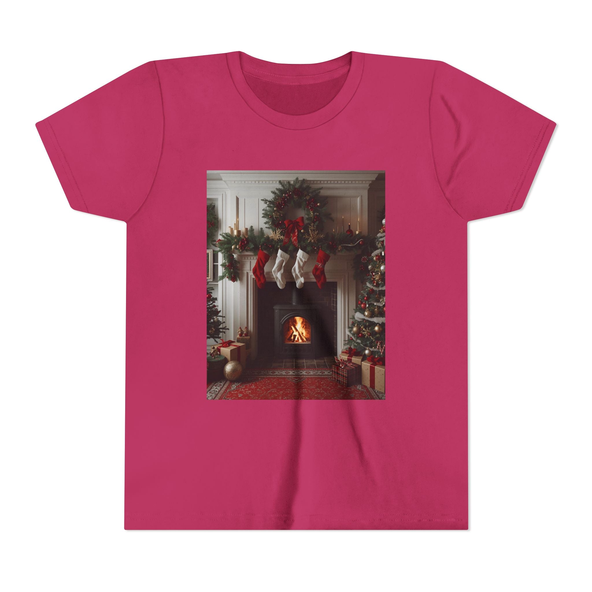 Cozy Christmas Youth Tee, Holiday Gift for Kids, Festive Short Sleeve Shirt, Winter Wear, Family Photos, Christmas Apparel