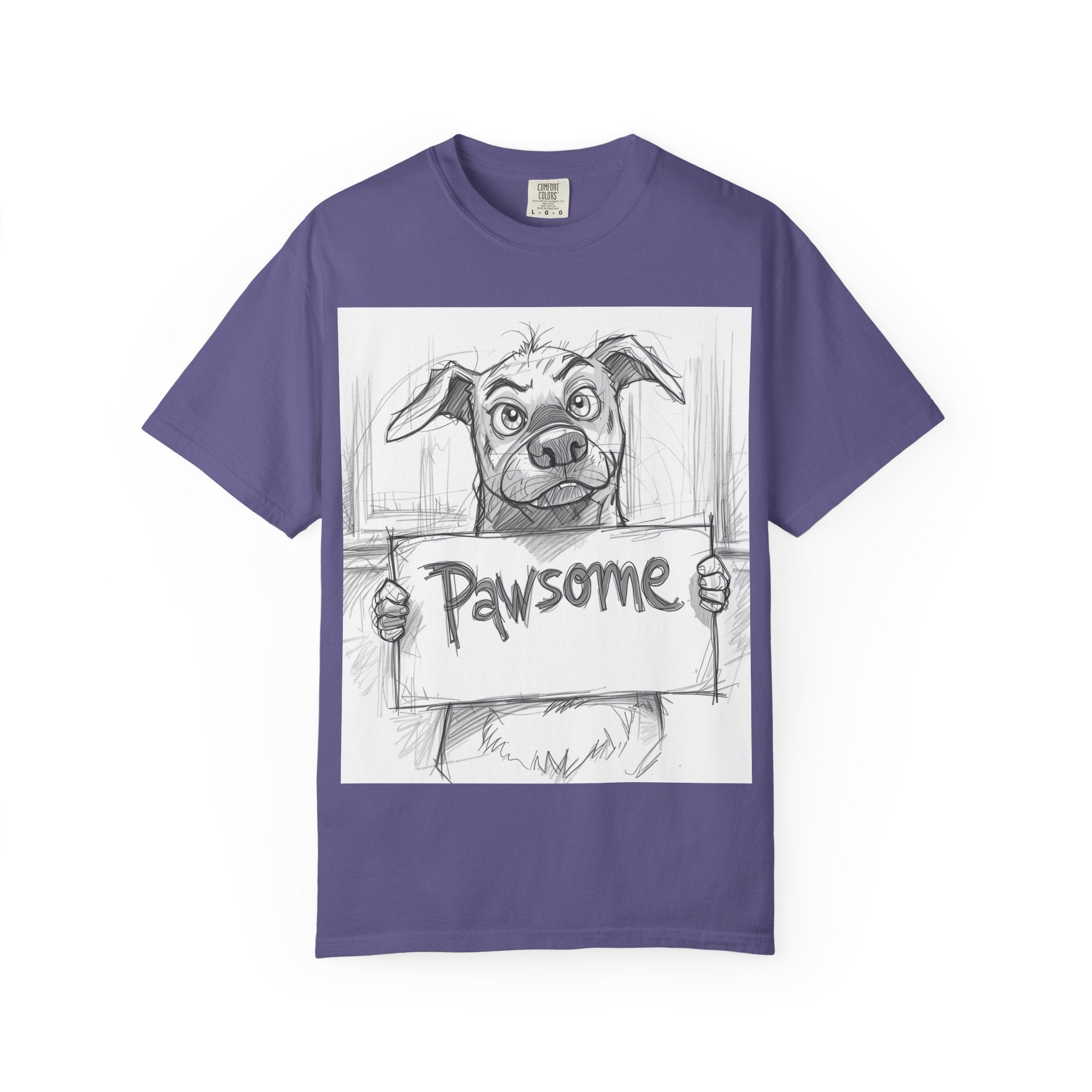 Pawsome Dog Lover T-shirt - Unisex Garment-Dyed Tee, Pet Owner Gift, Animal Lover Apparel, Funny Dog Shirt, Casual Wear