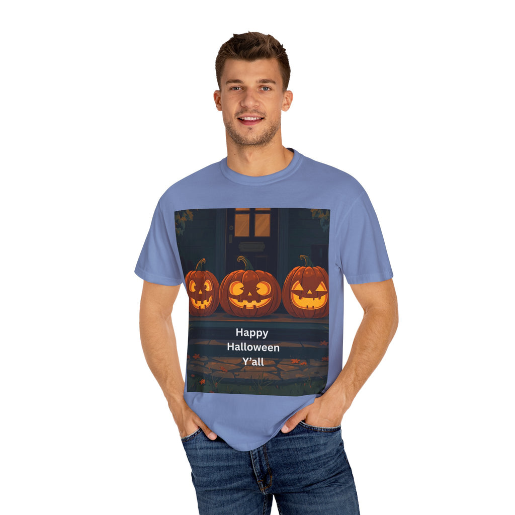 Happy Halloween Pumpkin Unisex T-shirt, Spooky Season Tee, Fall Festival Shirt, Pumpkin Graphic Top, Halloween Gift for Him/Her