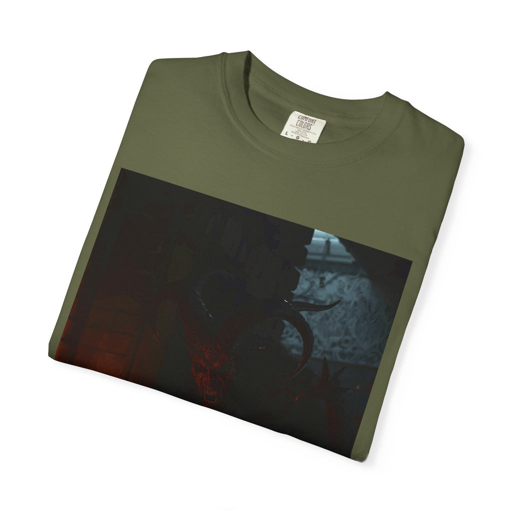 Spooky Halloween Pumpkin Shadow Unisex Garment-Dyed T-shirt