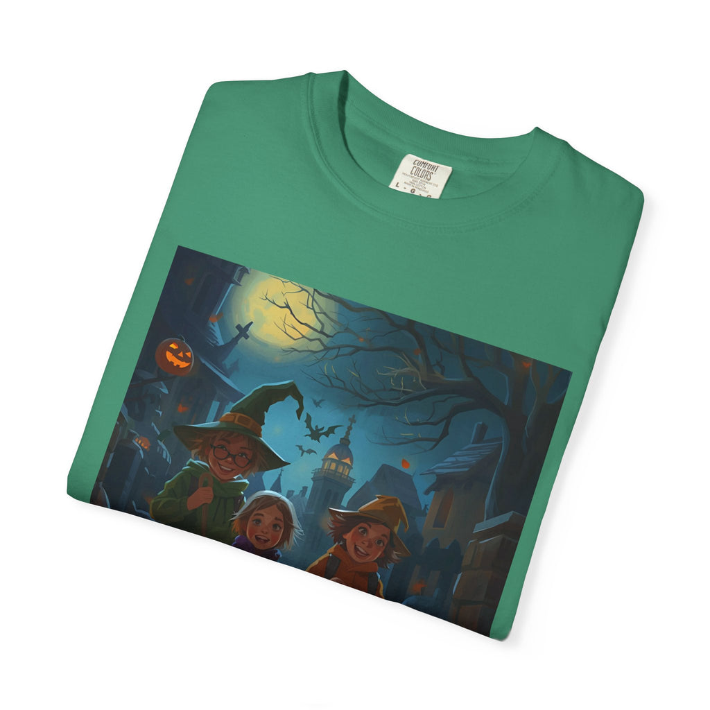 Halloween Kids T-Shirt, Spooky Season Shirt, Unisex Garment-Dyed Tee, Witch Costume Top, October Fest Apparel, Trick or Treat Shirt