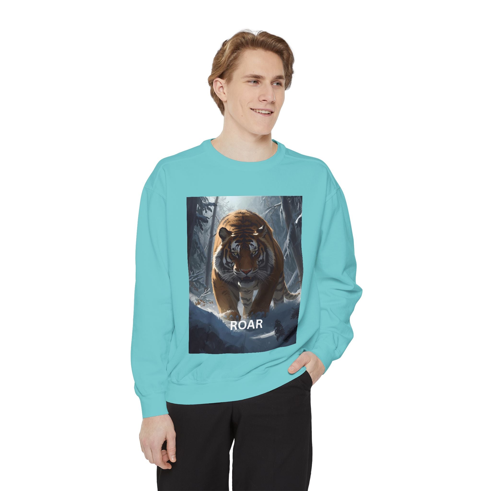 Tiger Roar Snow Unisex Garment-Dyed Sweatshirt