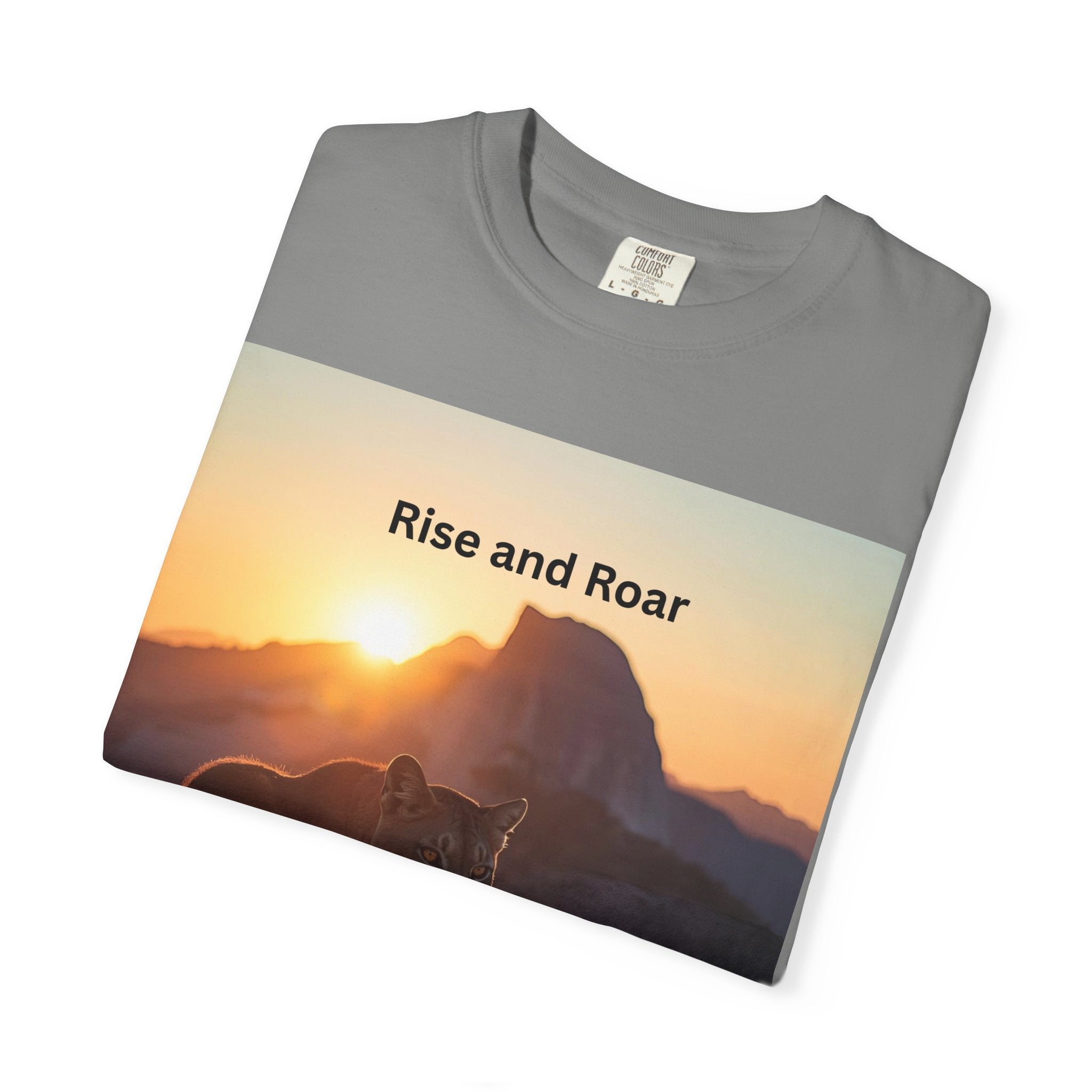 Unisex Nature-Inspired T-Shirt | "Rise and Roar" Graphic Tee, Outdoor Apparel, Gift for Adventurers, Wilderness Lovers, Motivational Shirt