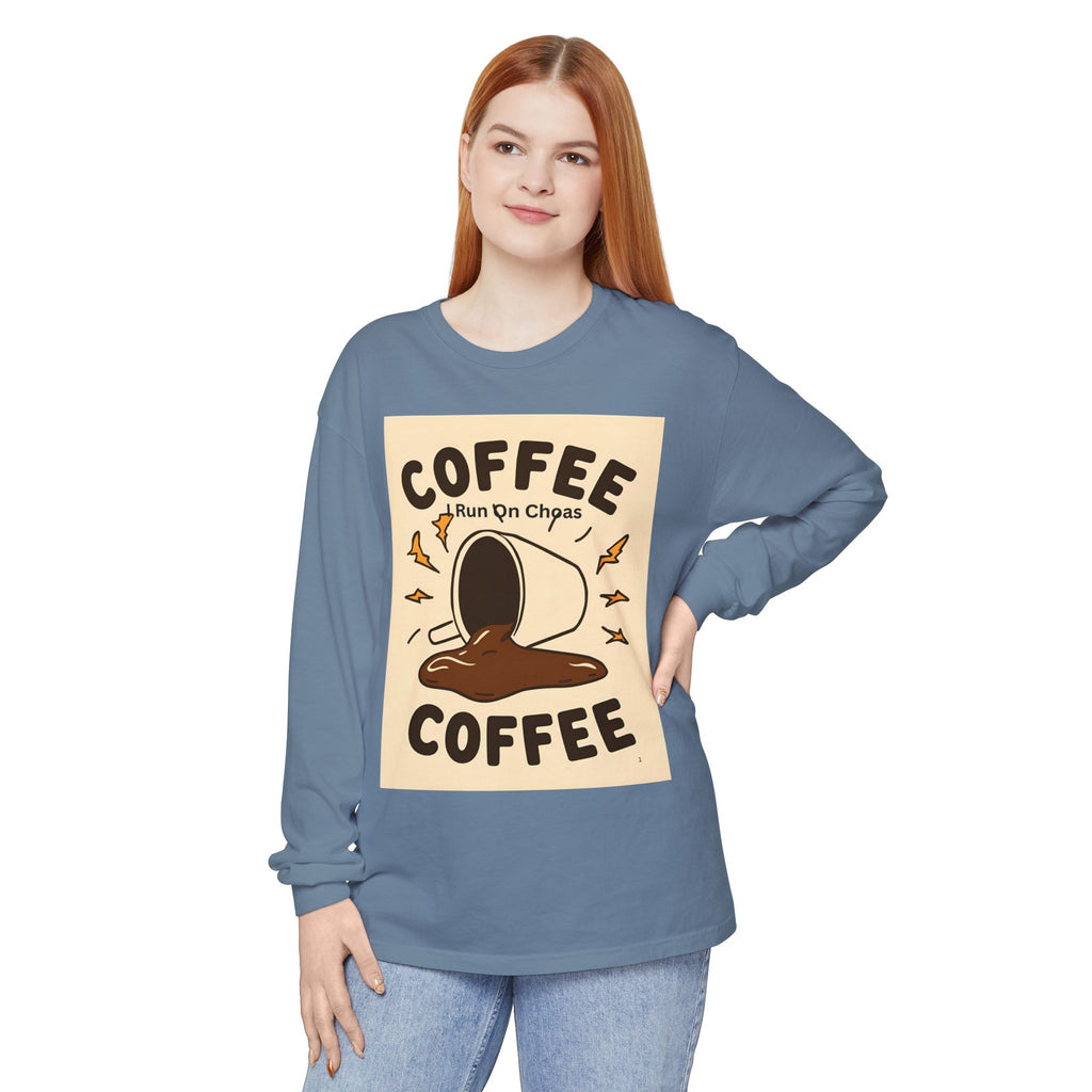 Coffee Coffee Unisex Garment-dyed Long Sleeve T-Shirt