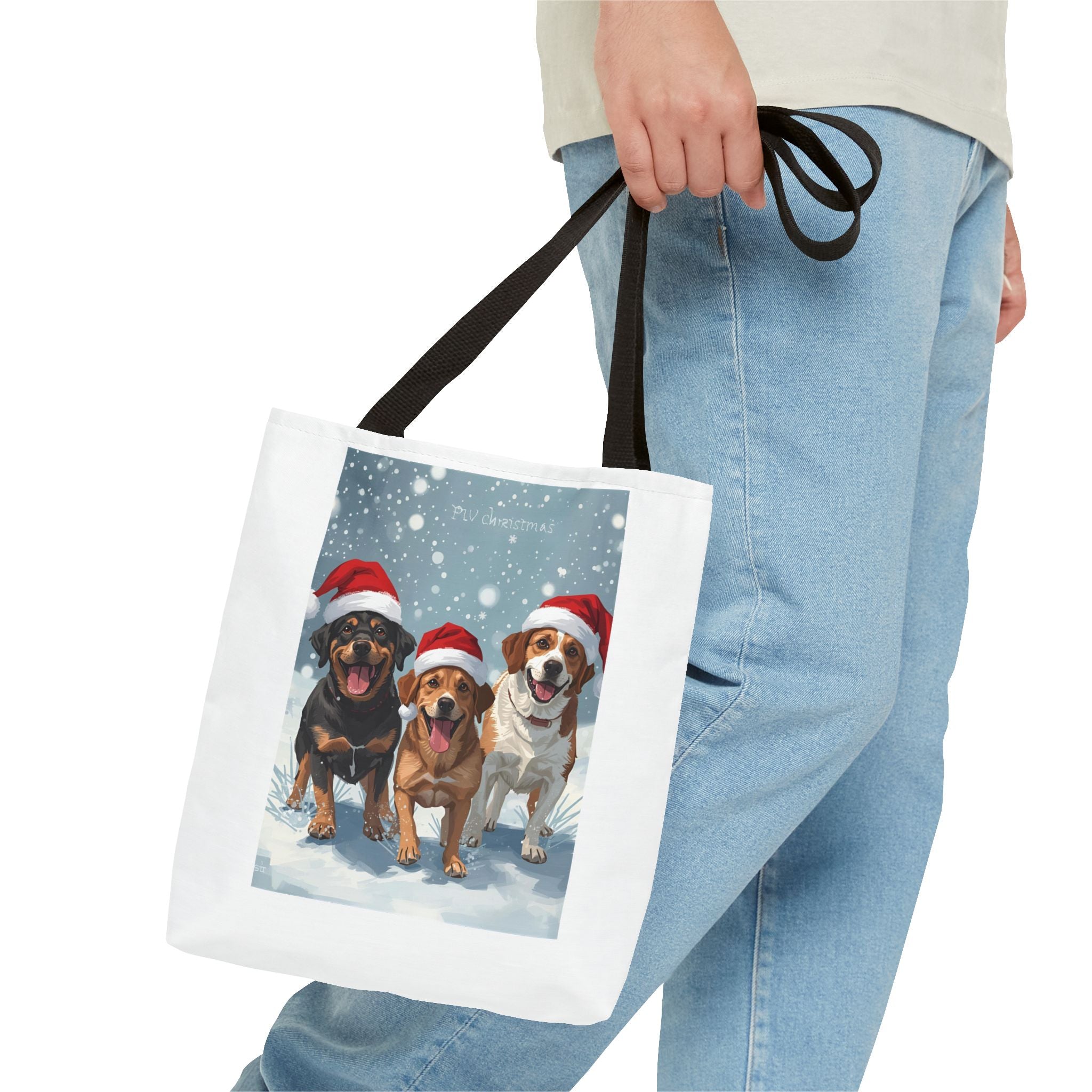 Christmas Dogs Tote Bag | Festive Pet Lover Gift, Snowy Holiday Shopping, Cute Animal Tote, Winter Accessory, Gift for Dog Owners