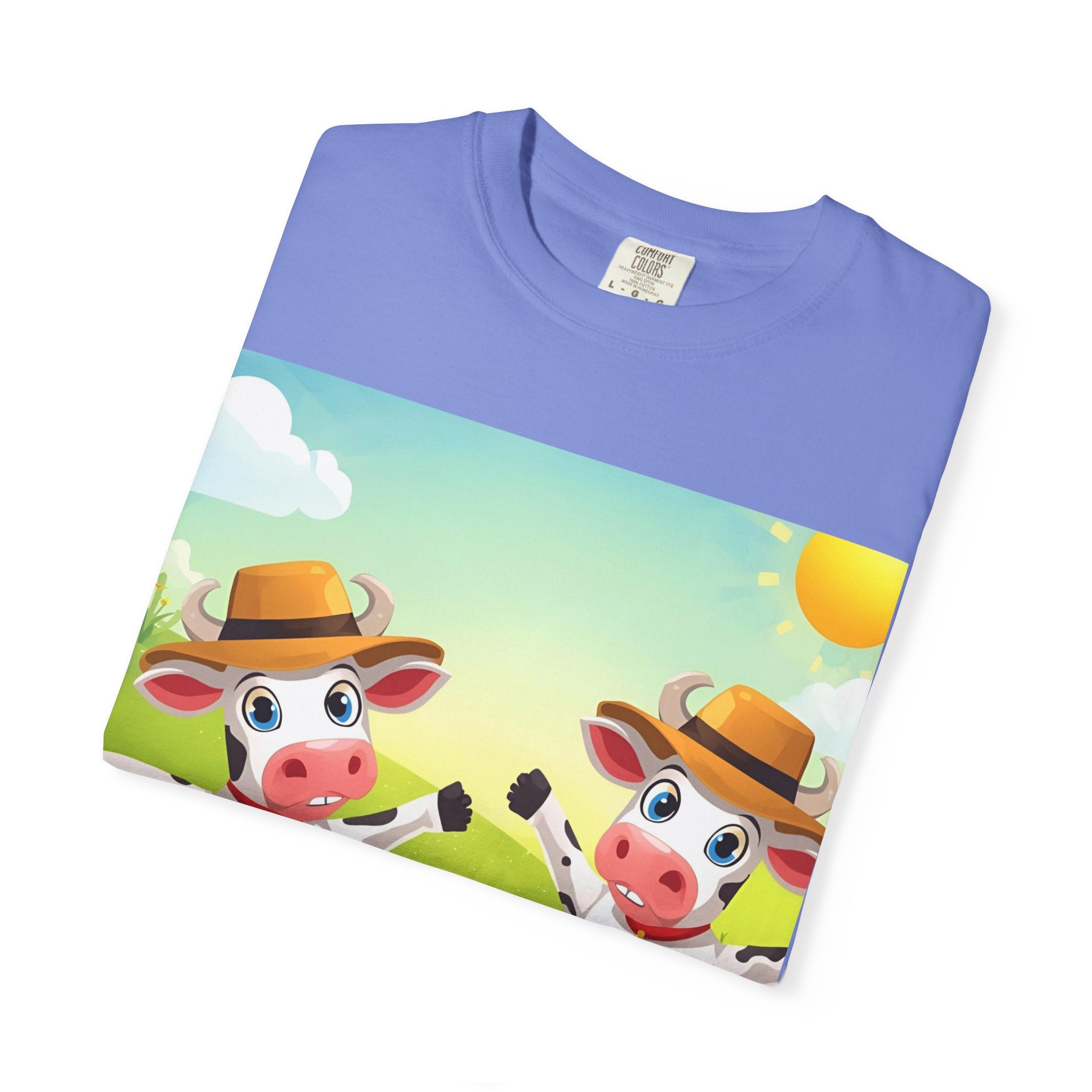 Cute Cow Fun Farm Unisex Garment-Dyed T-shirt