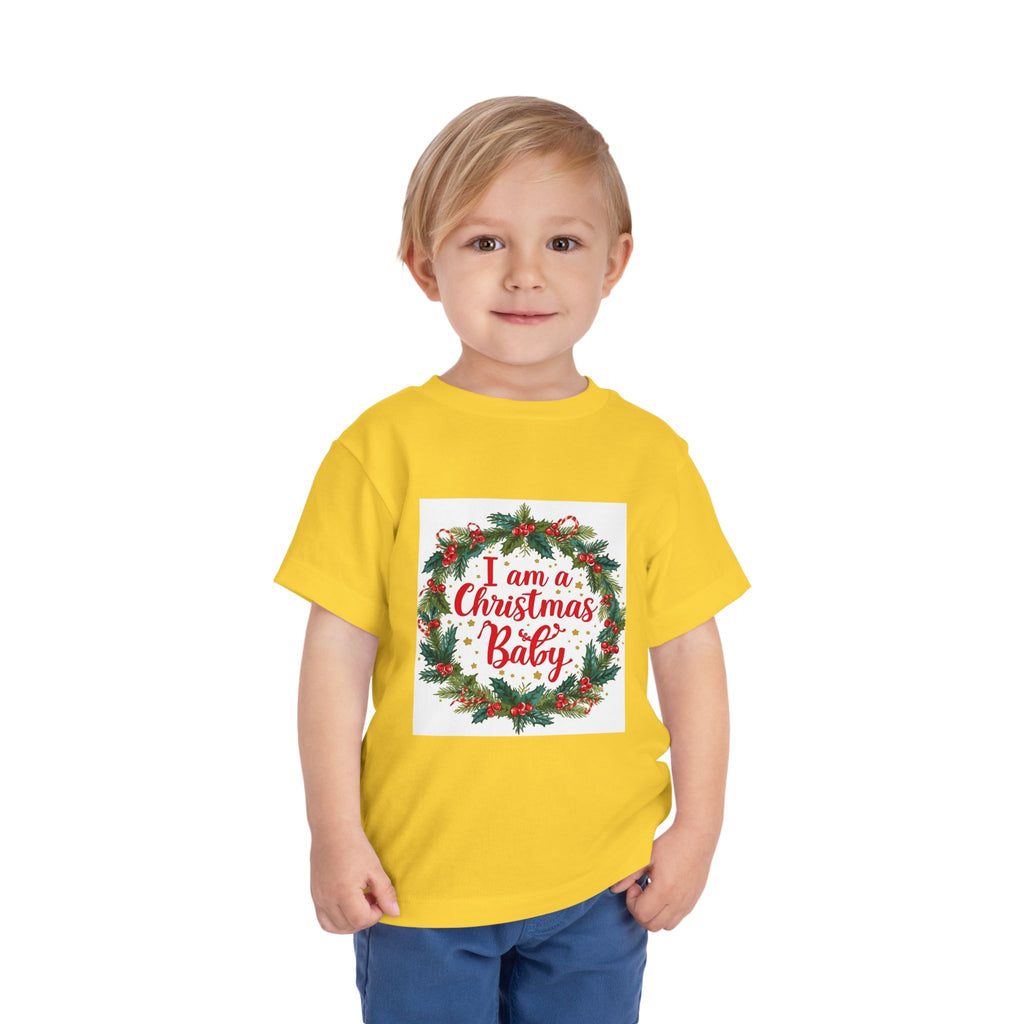 I Am A Christmas Baby Toddler Short Sleeve Tee