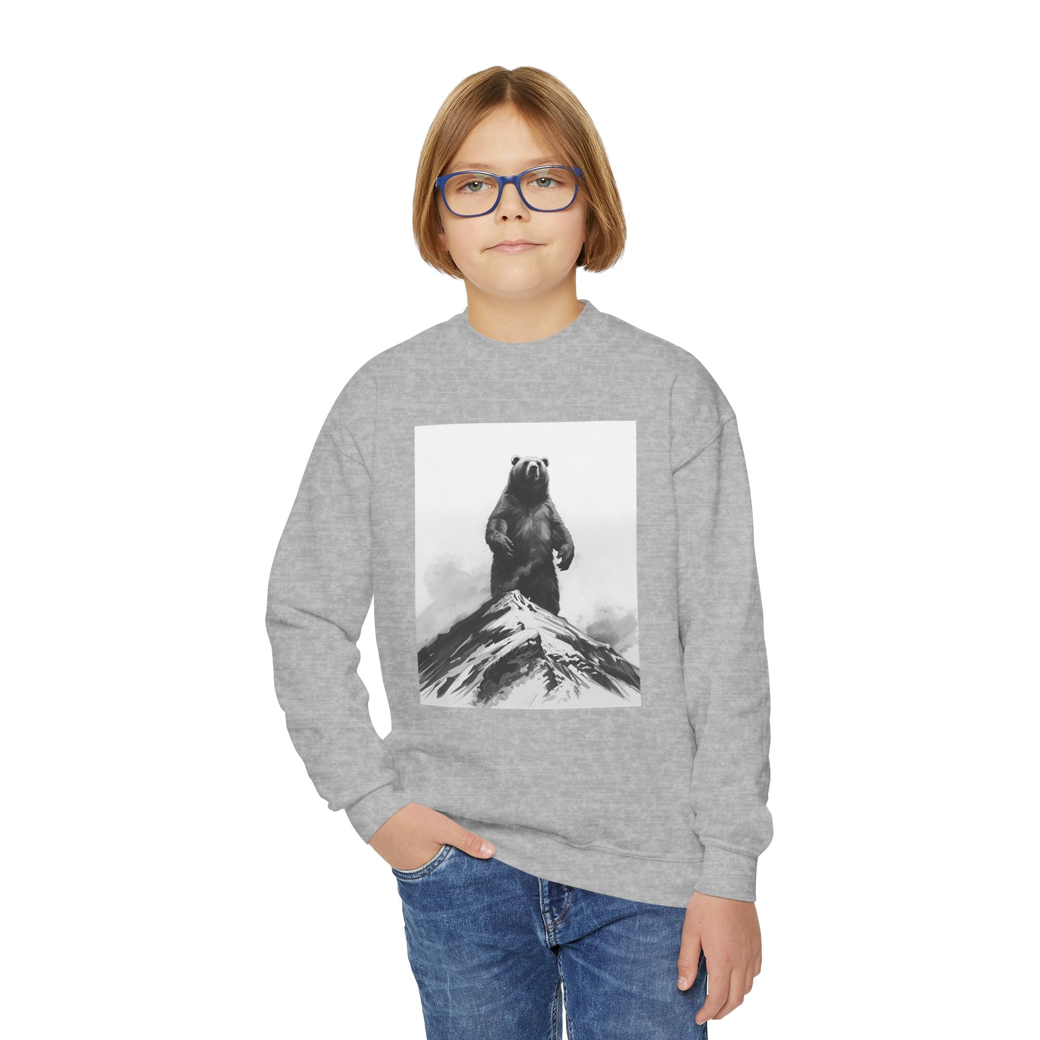 Bear Mountain Snow Youth Crewneck Sweatshirt