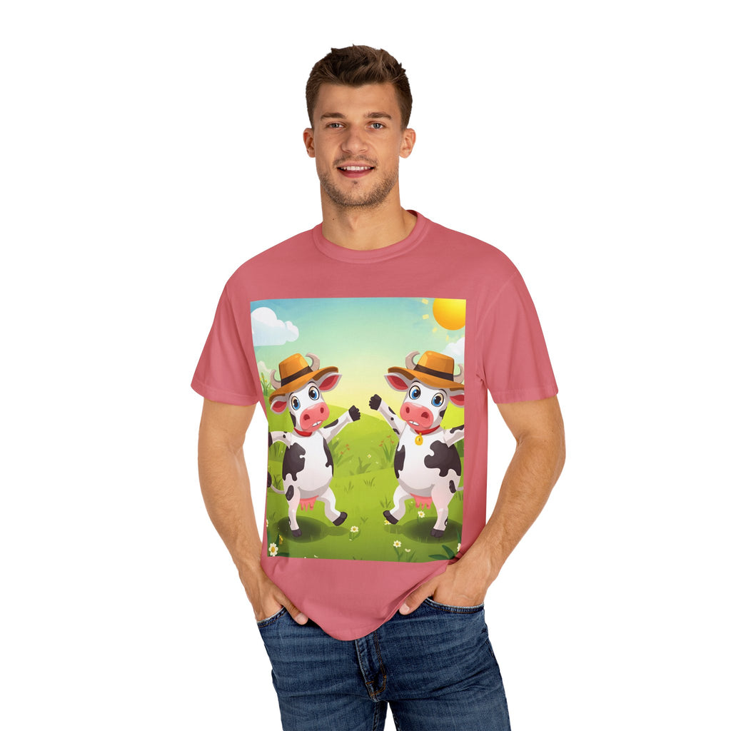 Cute Cow Fun Farm Unisex Garment-Dyed T-shirt
