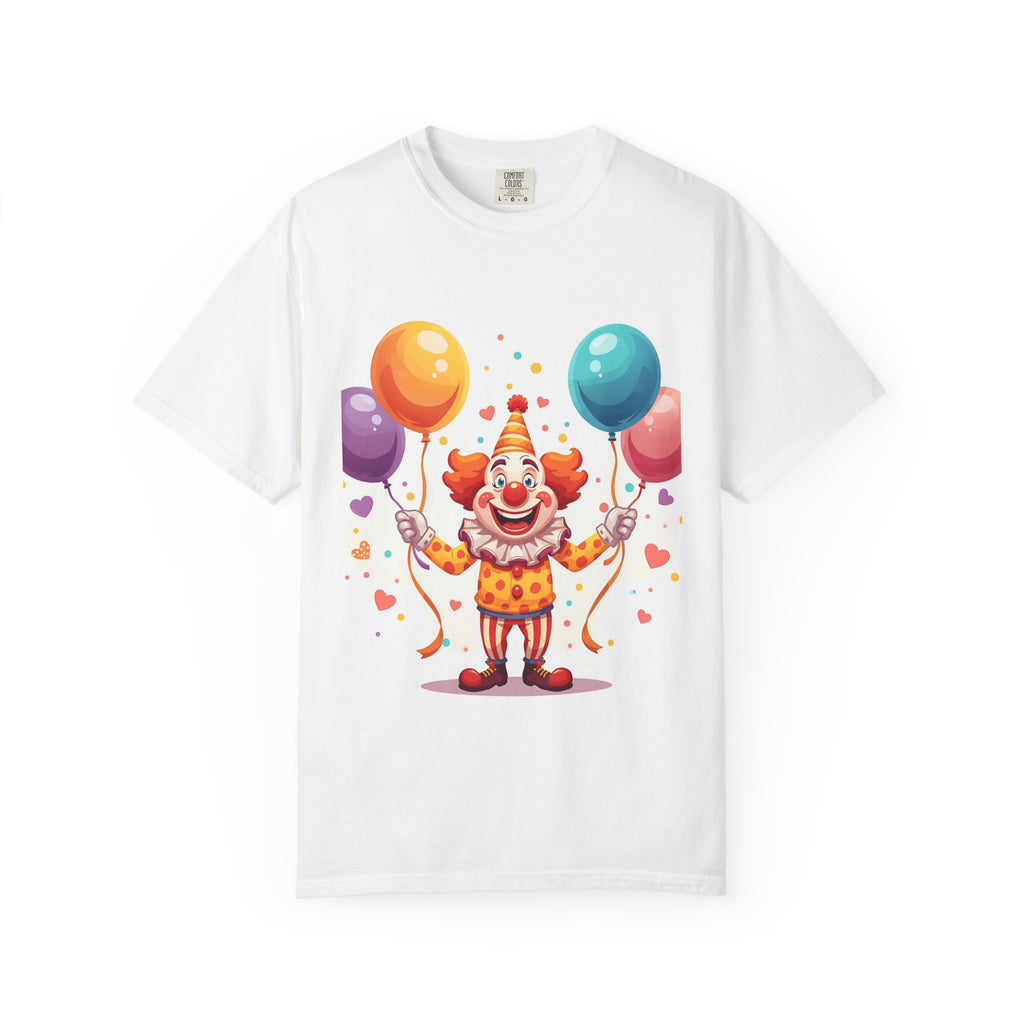 Colorful Clown Balloon T-Shirt, Fun Graphic Tee, Unisex party shirt, Circus themed apparel, Birthday gift for kids